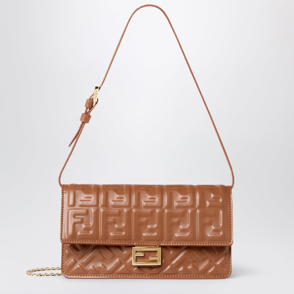 Fendi Baguette On Chain Wallet In Sellier Nappa Leather With Ff Motif Women