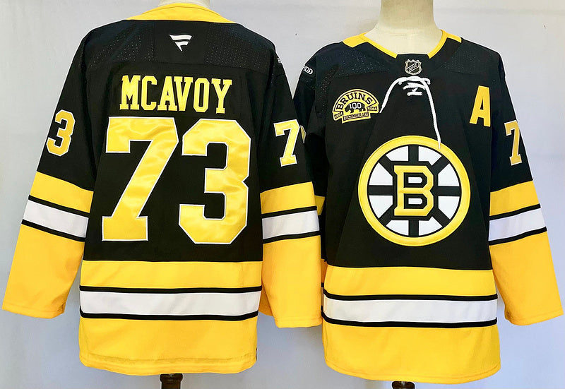 Men's Boston Bruins Charlie McAvoy #73 Black jersey