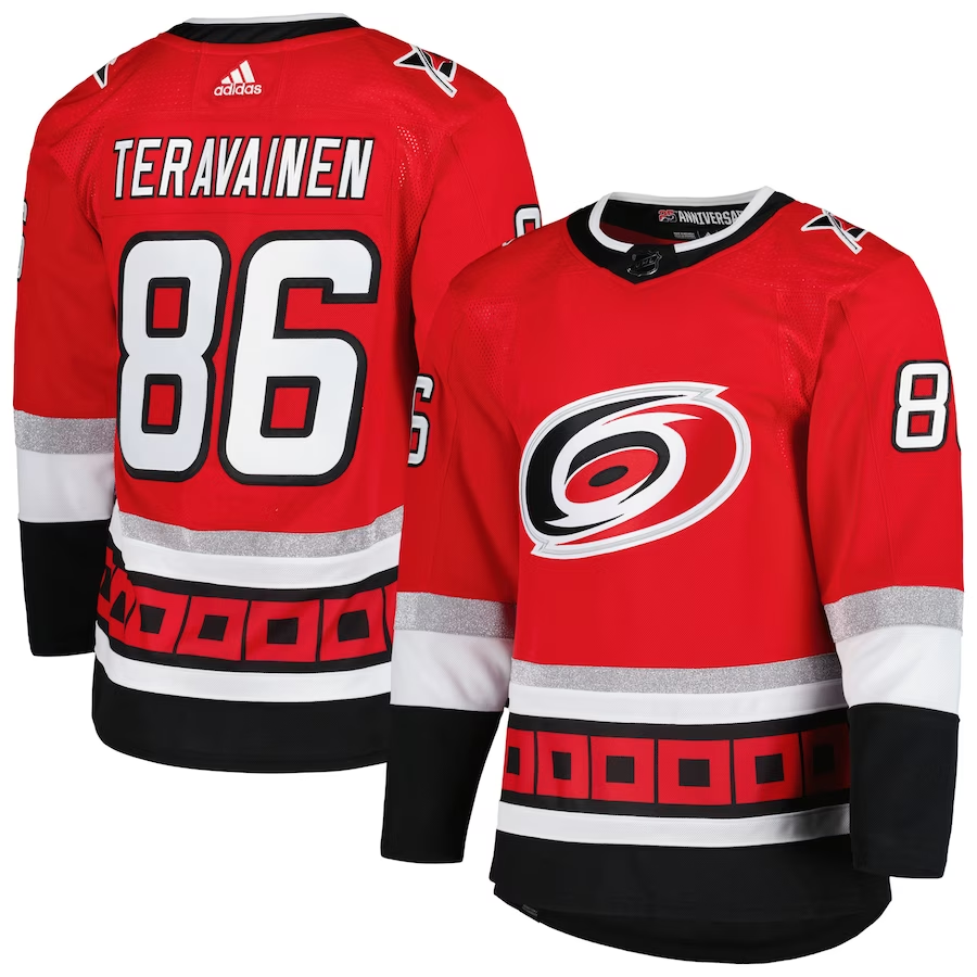 Men's Carolina Hurricanes Teuvo Teravainen #86 Red Player jersey