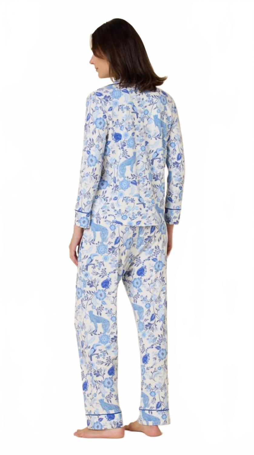 Soiree Pima Knit Pajama Set In Blue