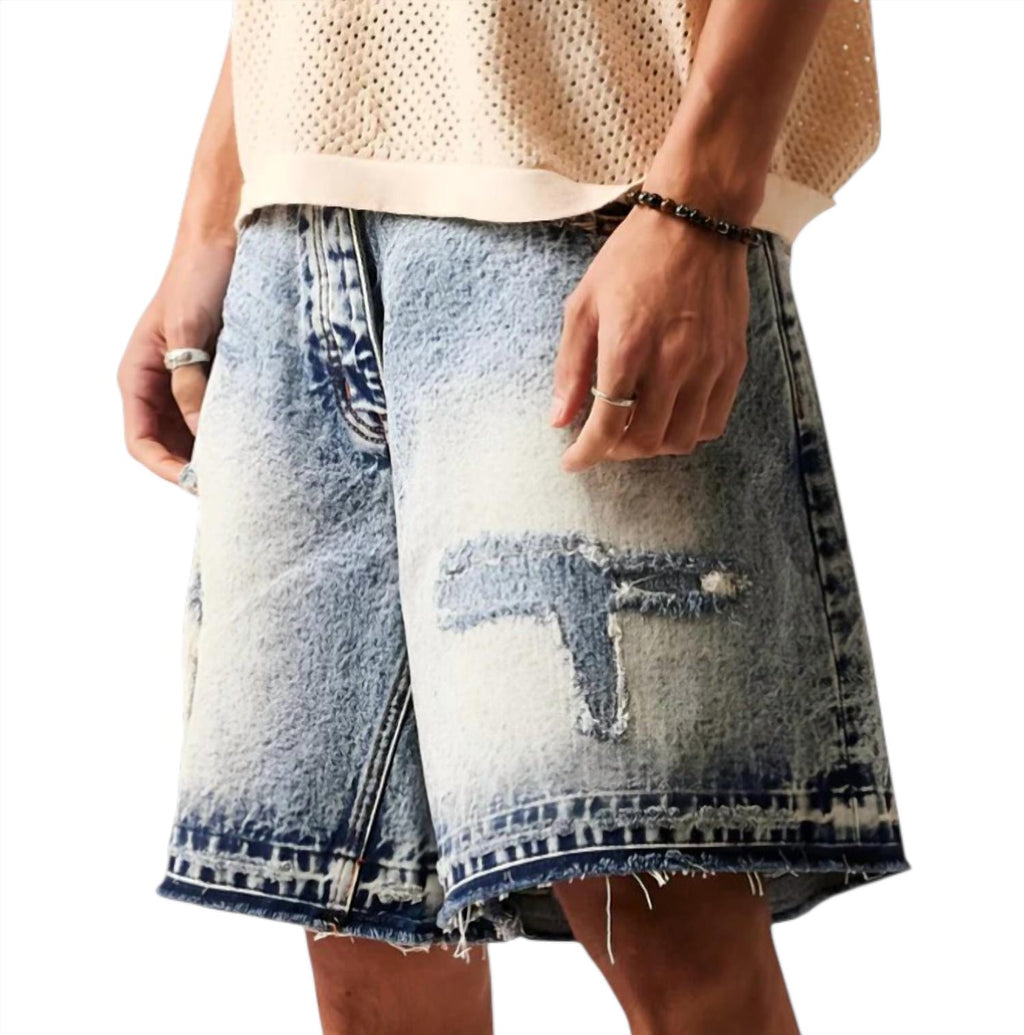 Men's Repair Denim Short In Indigo