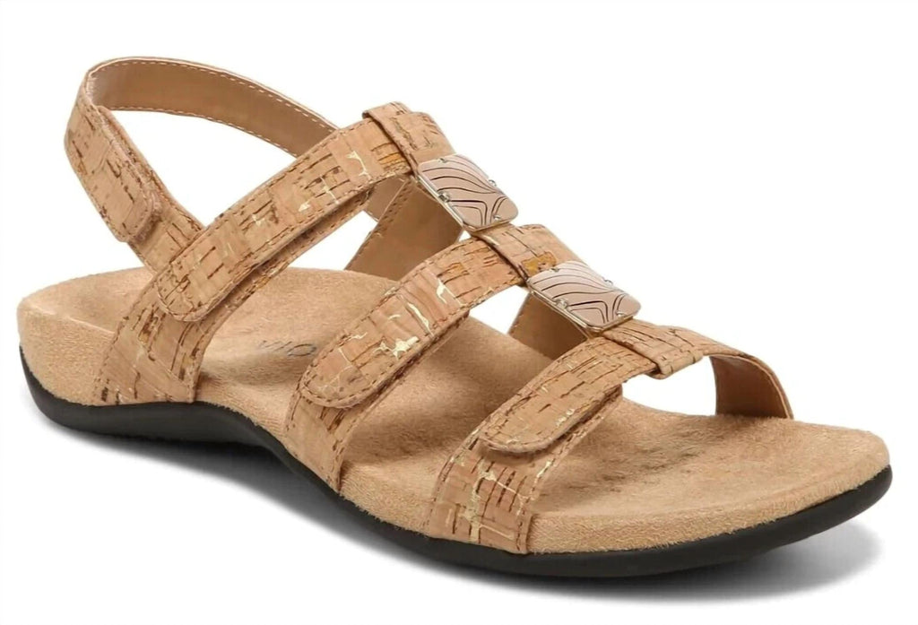 Women's Amber Backstrap Sandal In Gold Cork