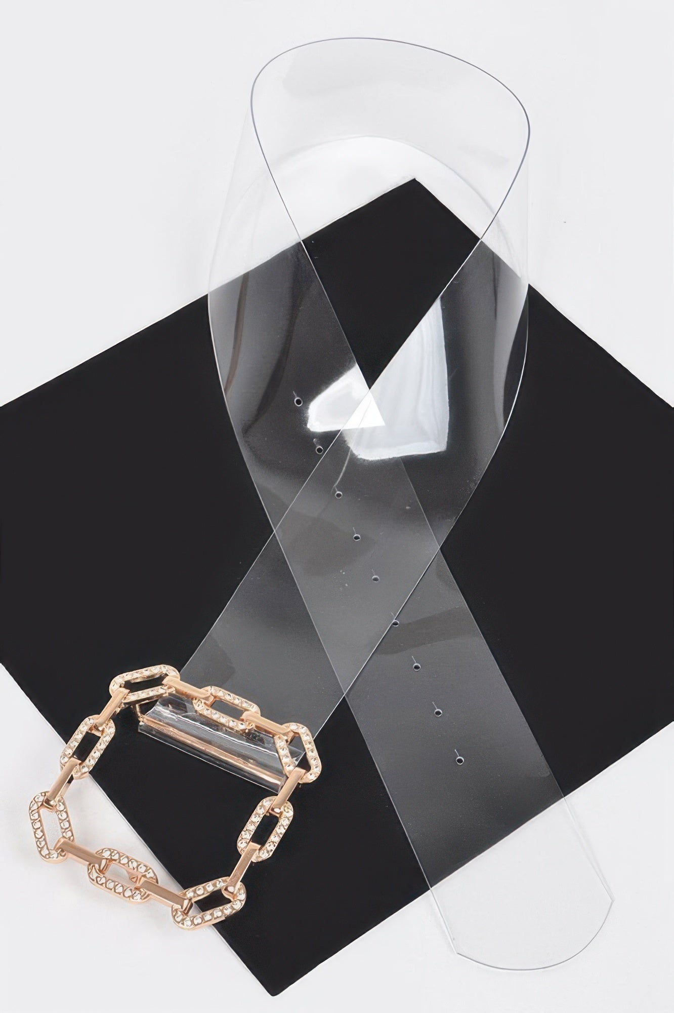 Clear Waist Belt with Metal Hardware Modern Style