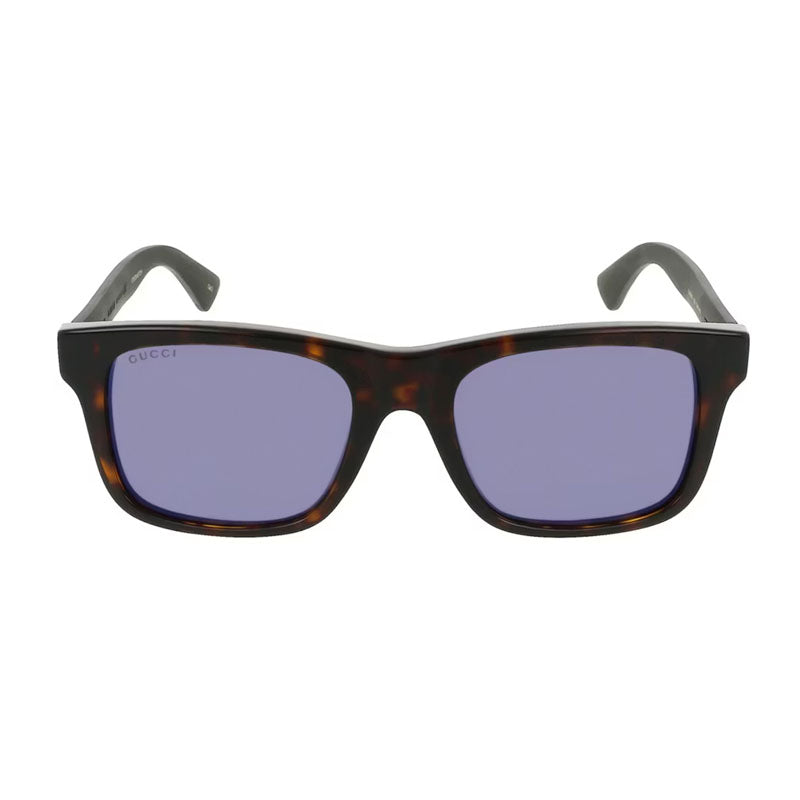 Gucci Sunglasses Square Full Rim, Havana Frame And Blue Lens Gg0008S003
