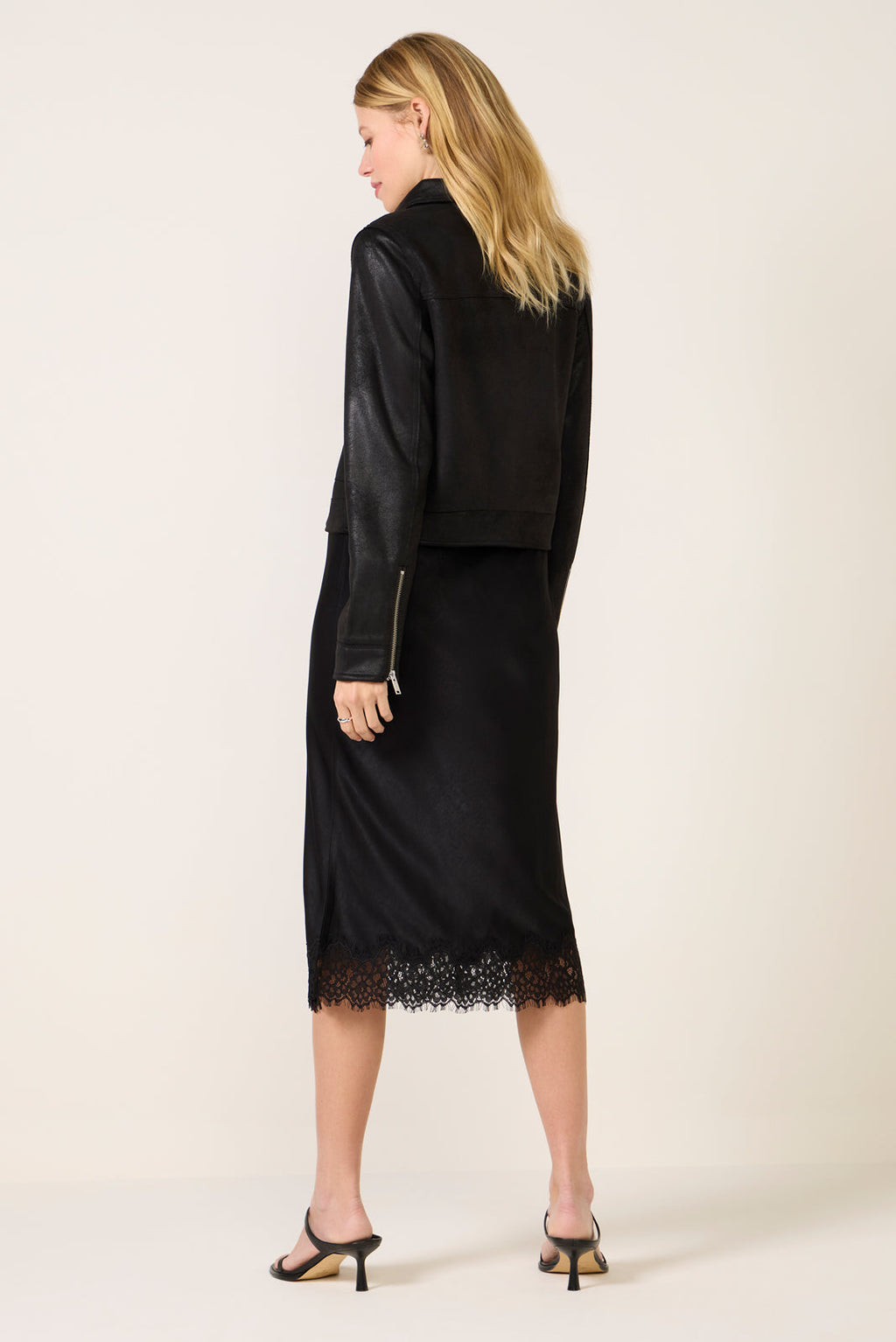 Women's Satin Skirt w Lace