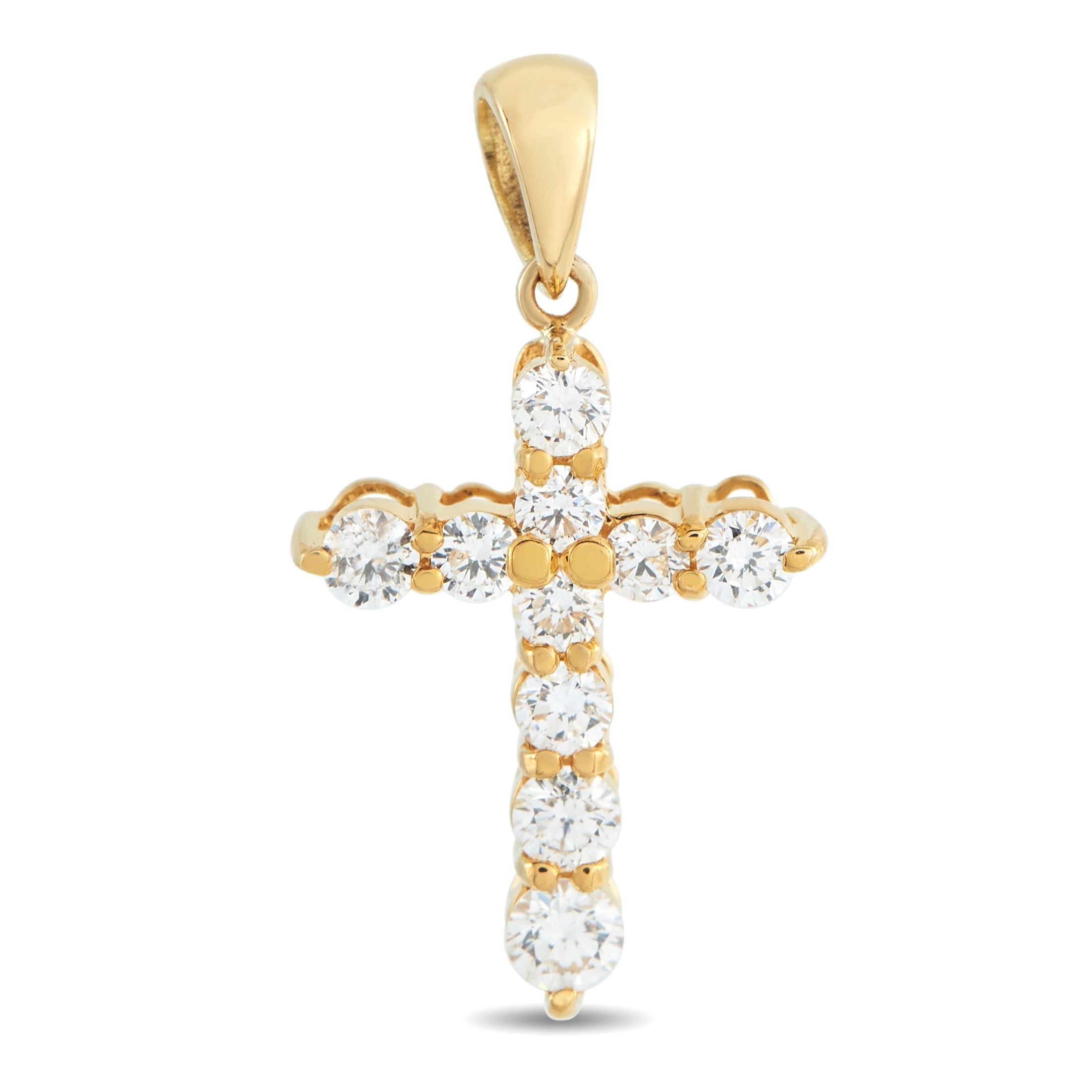 LB Exclusive 18K Yellow Gold 0.50ct Diamond Cross Pendant MF23-041426