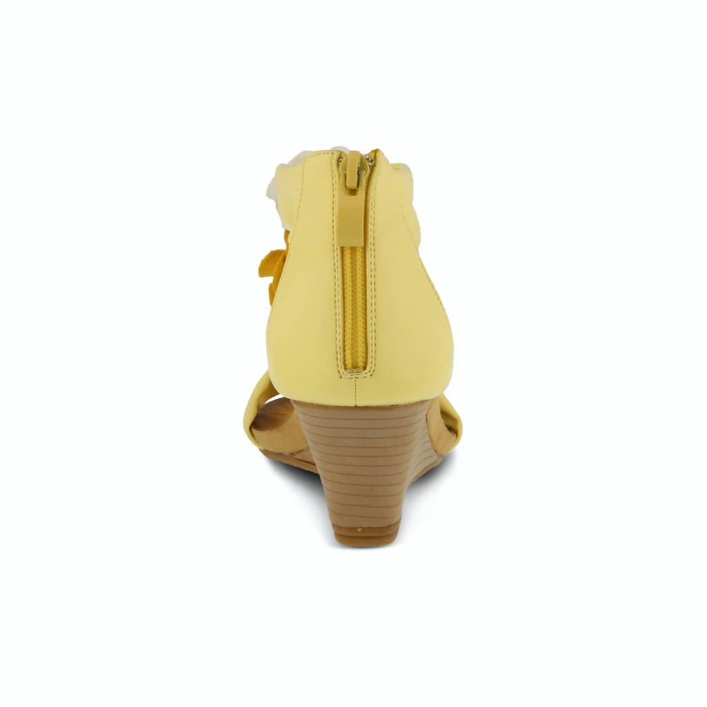 Women's Harlequin Wedge Sandal In Light Yellow Multi