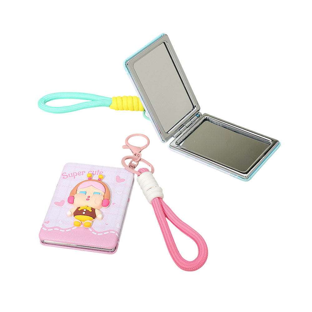 12PCS - Cute Cartoon Character Bag Charm Keychain Cosmetic Mirrors