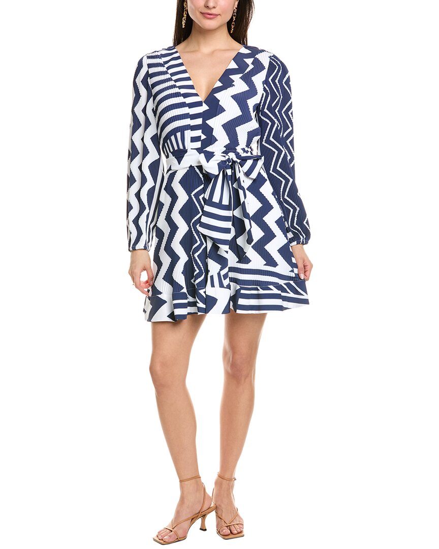 Milly Liv Pleated Satin Mini Dress