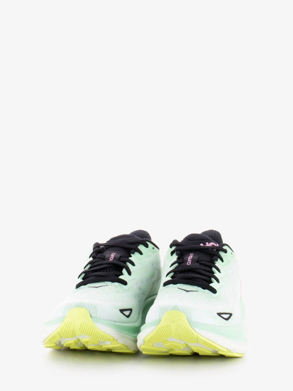 Women's Clifton 9 Running Shoes In Mint Fluoriten Snow Melt
