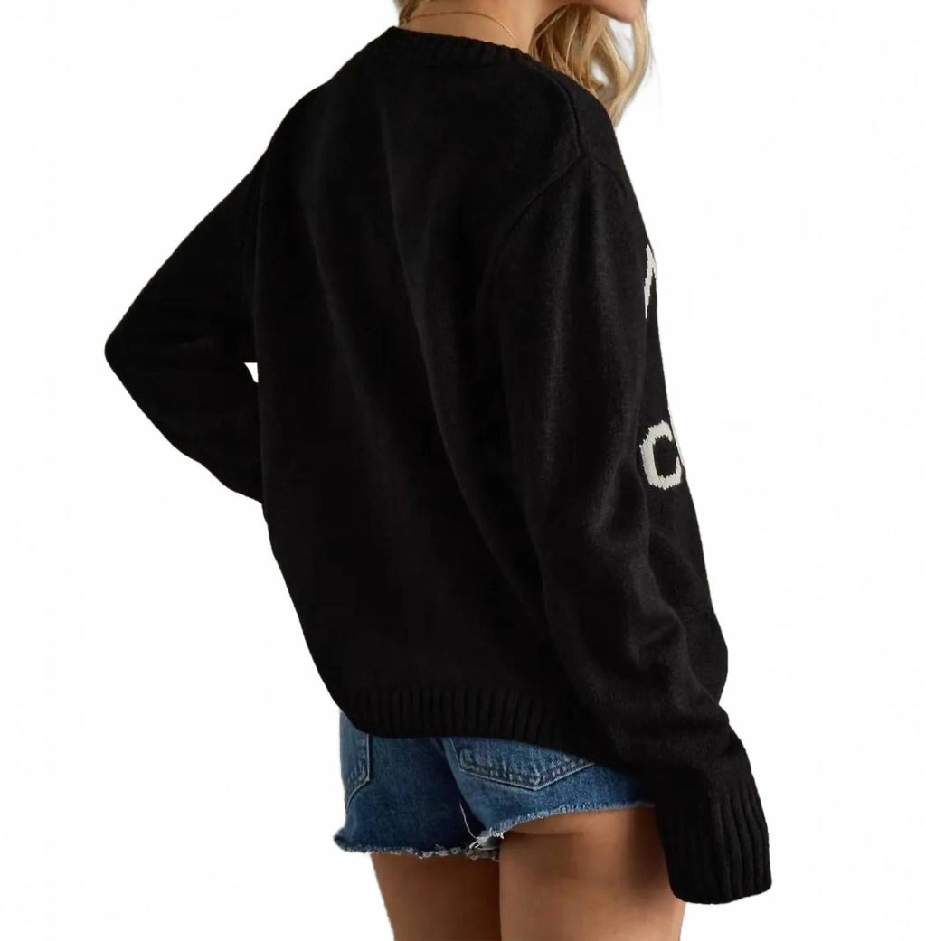 Whiskey Long Sleeve Sweater In Black