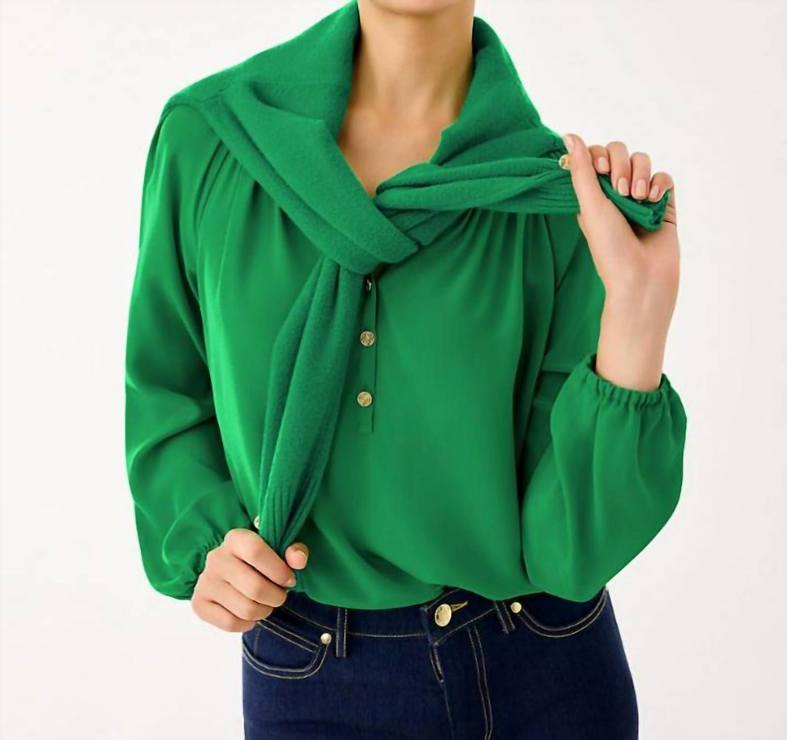 Elsa Top In Bamboo Green