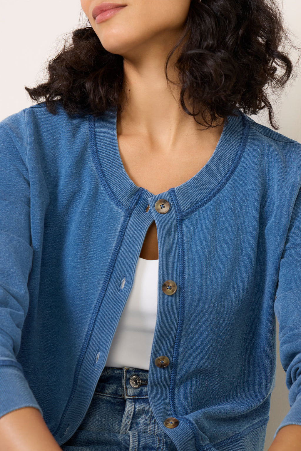 Women's Daily Knit Denim Cardigan