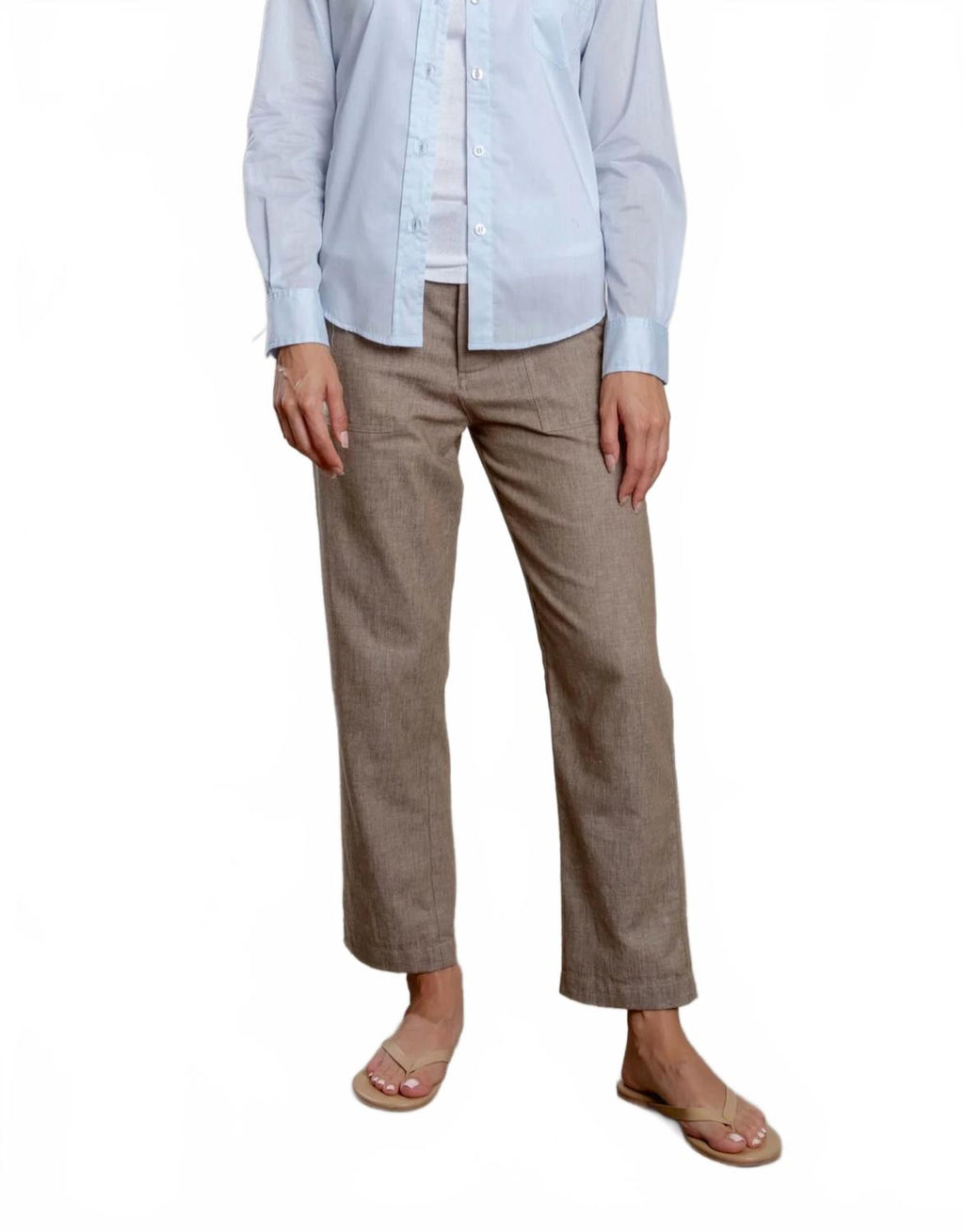 Ellis Linen Twill Pant In Sparrow