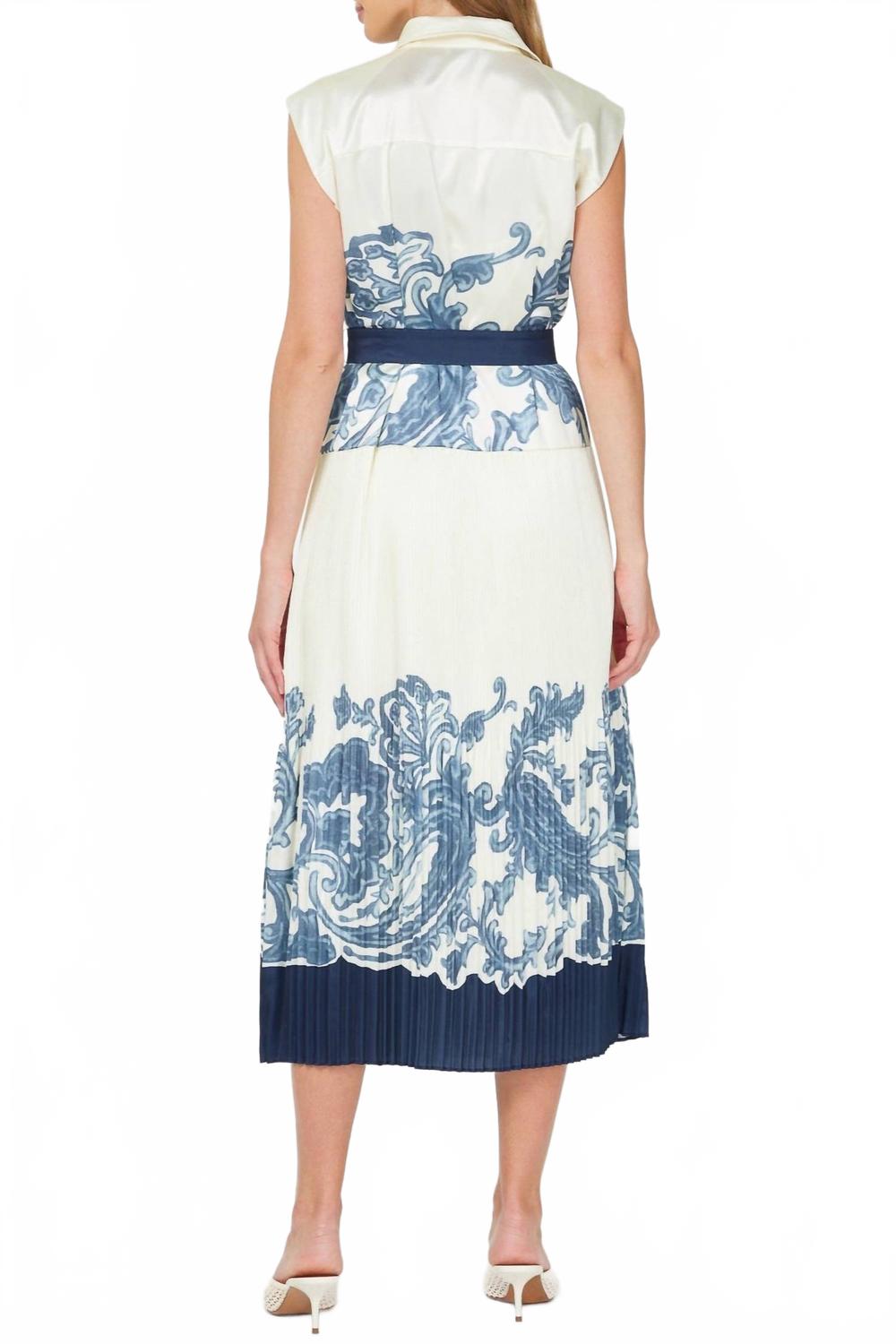 The Riyanna Pleated Dress In White