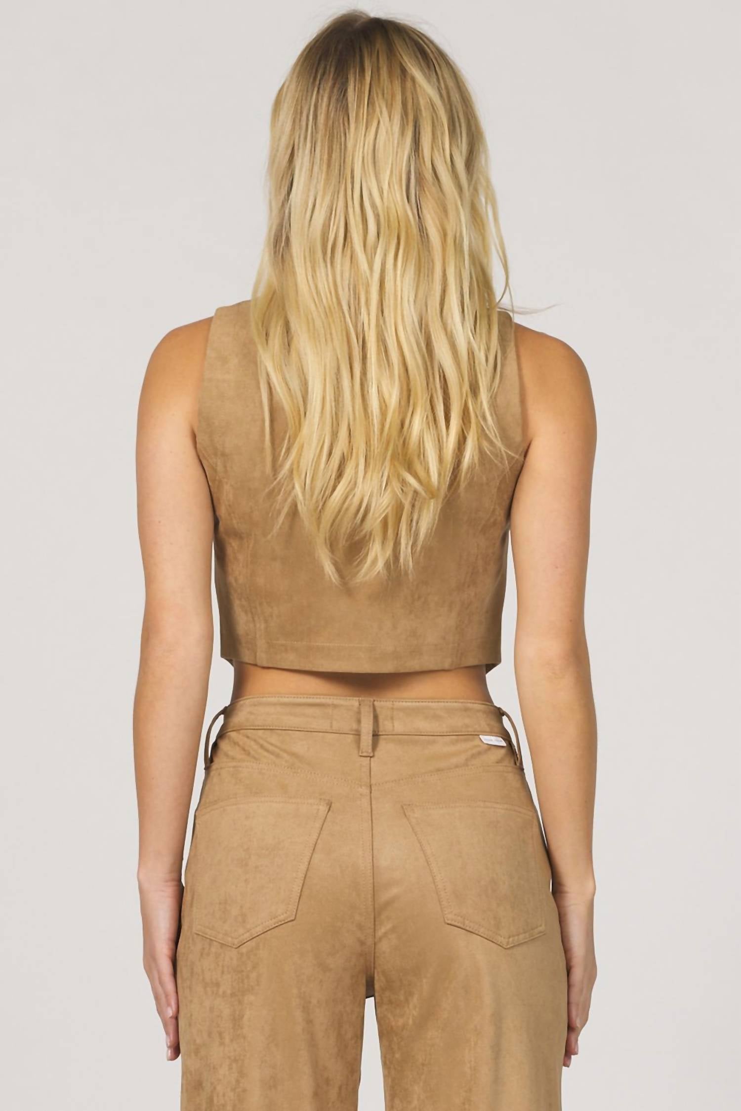 Drea Suede Vest In Toffee