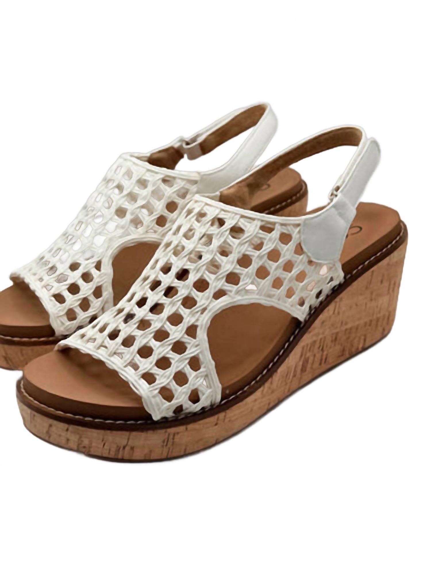 Women's Carley Woven Wedge Sandals In Ivory