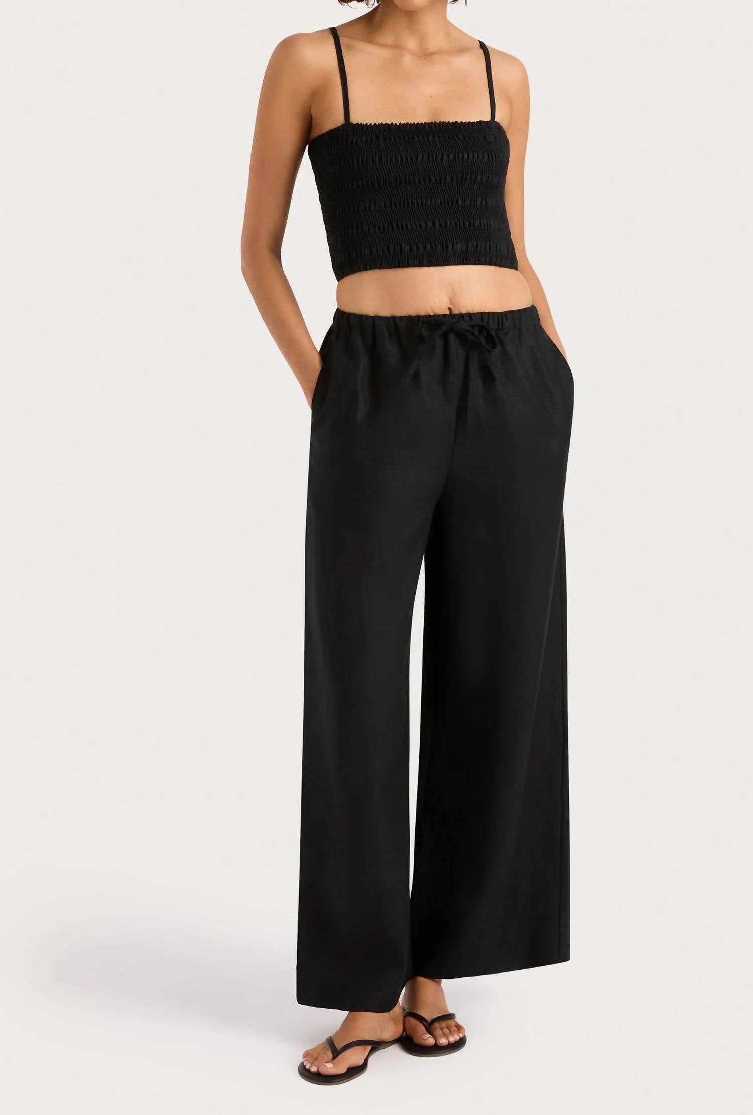 Jones Linen Pant In Black