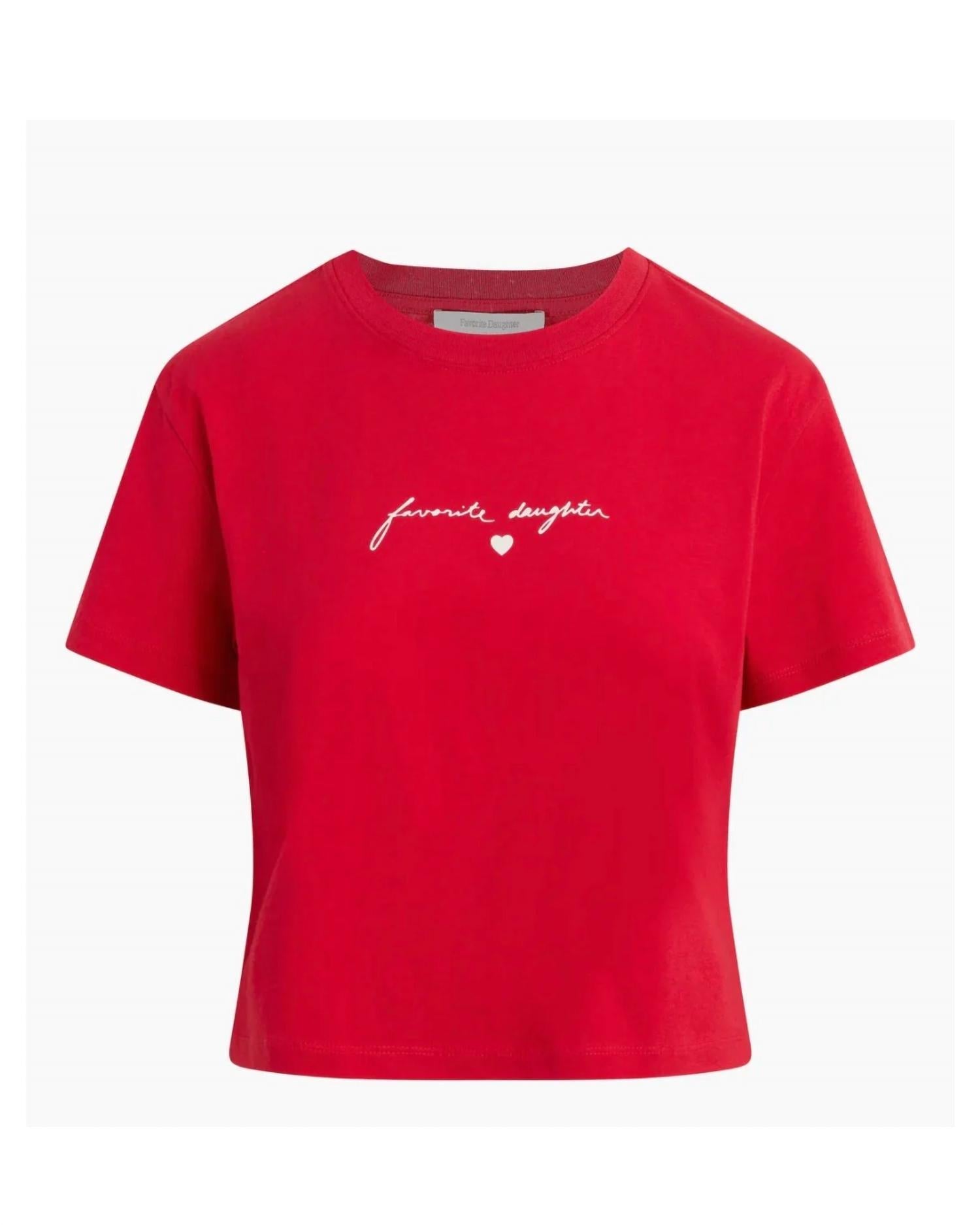 Women's Cropped Signature T-Shirt In Red