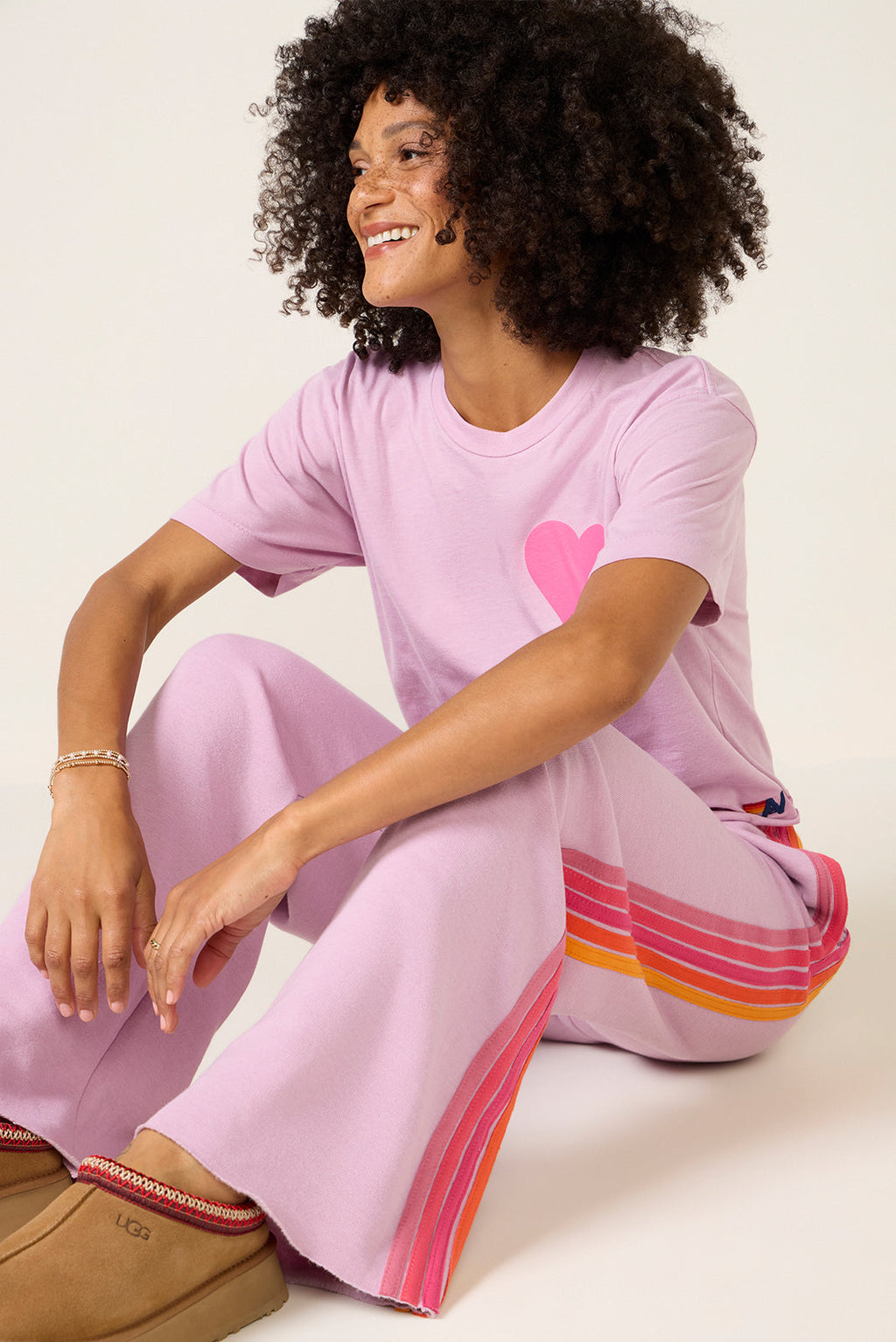 Women's Heart Print Boyfriend T-Shirt