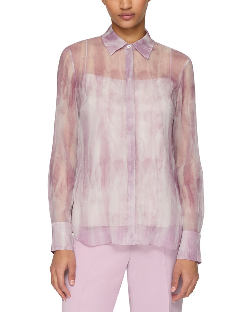 Lafayette 148 New York Petite Scottie Silk Blouse