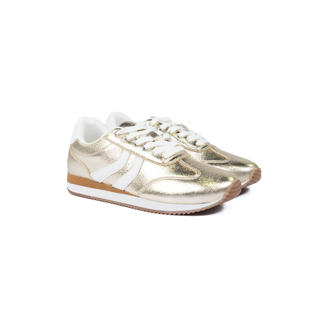 Women's Kickoff Sneakers In Gold Crinkle Metallic
