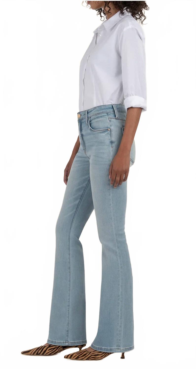 Ana High Rise Flare Leg Jeans In Fun W/light Base Wash