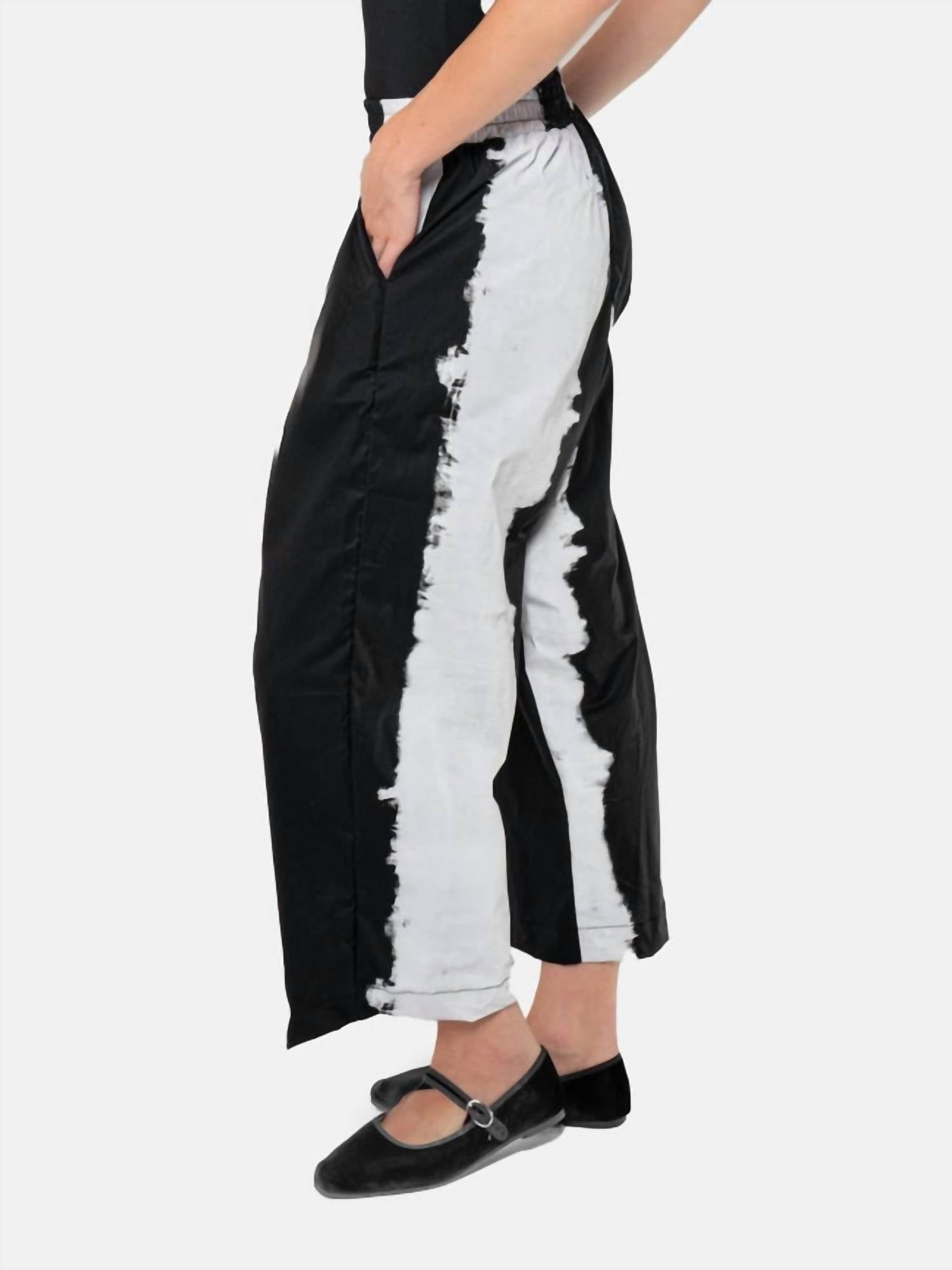 Big Stripe Soda Print Wide Leg Trousers In Black/white