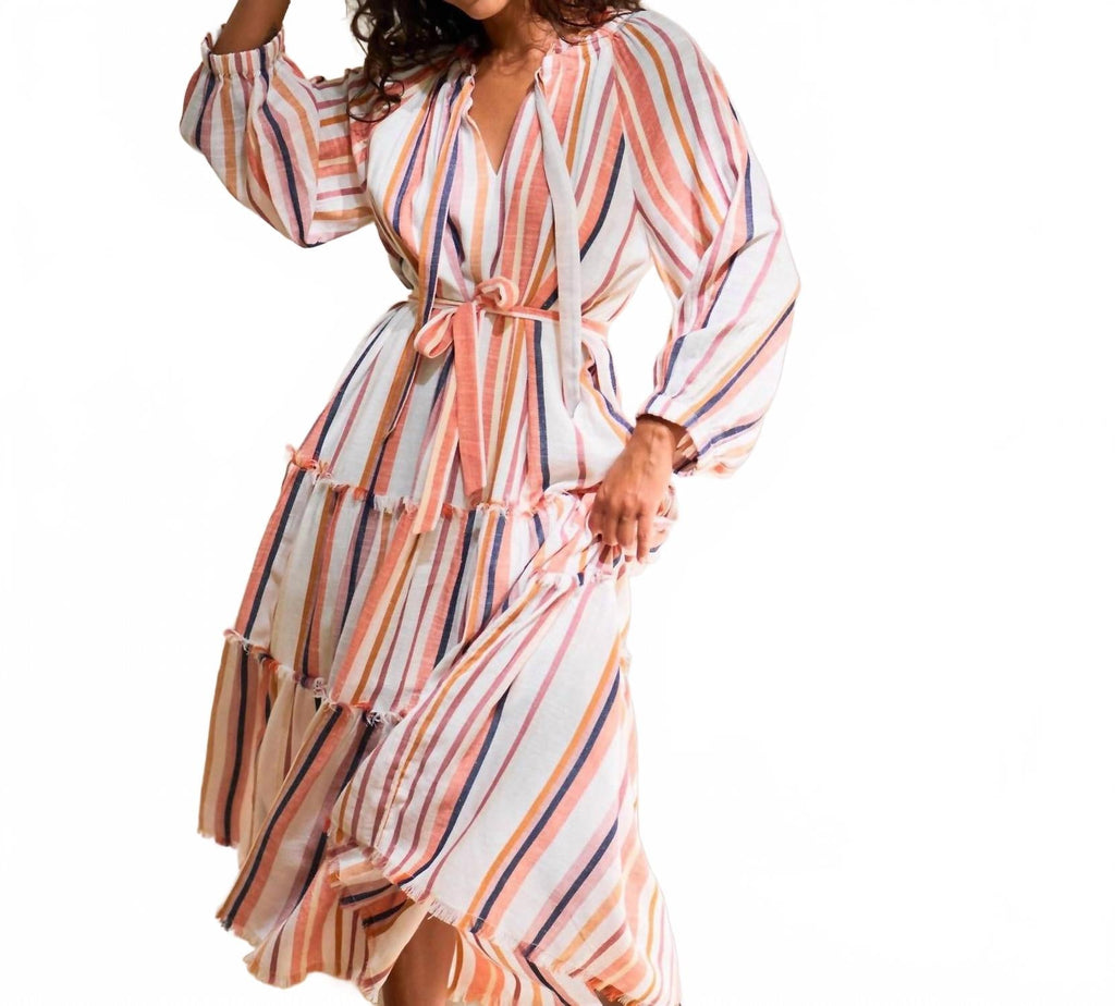 Wisteria Midi Dress In Ivory Multi