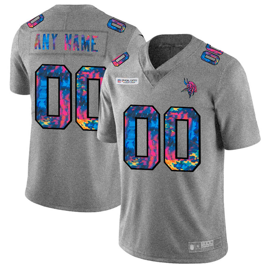 custom Minnesota Vikings Gray 2020 Crucial Catch Vapor Untouchable Limited jersey Greyheather Stitched Jerseys Football Jerseys