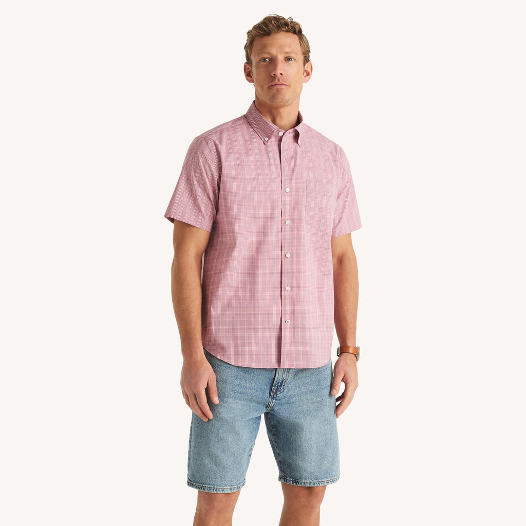 Nautica Mens Wrinkle-Resistant Classic Fit Plaid Shirt