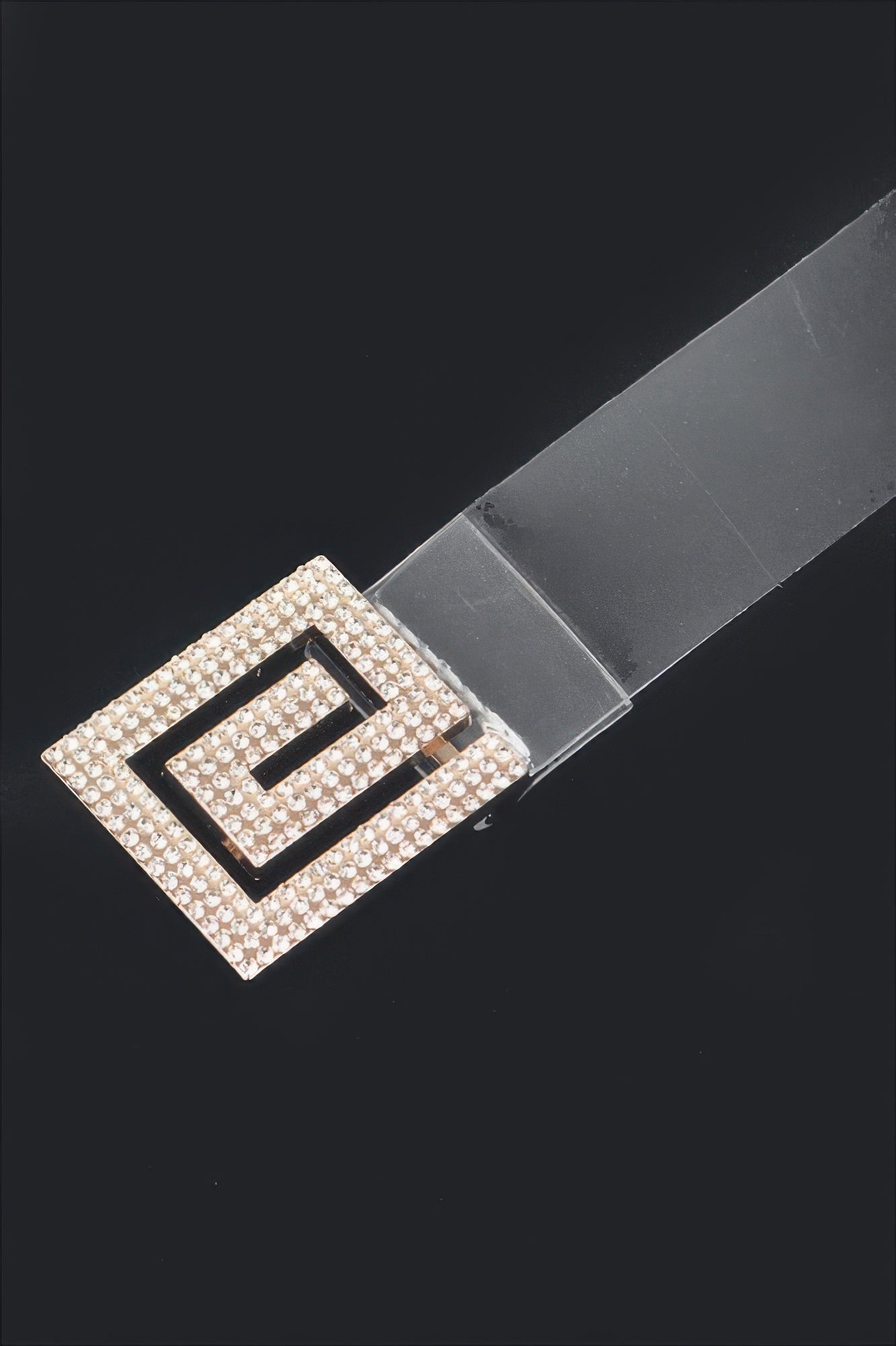Rhinestone Buckle Vegan Belt