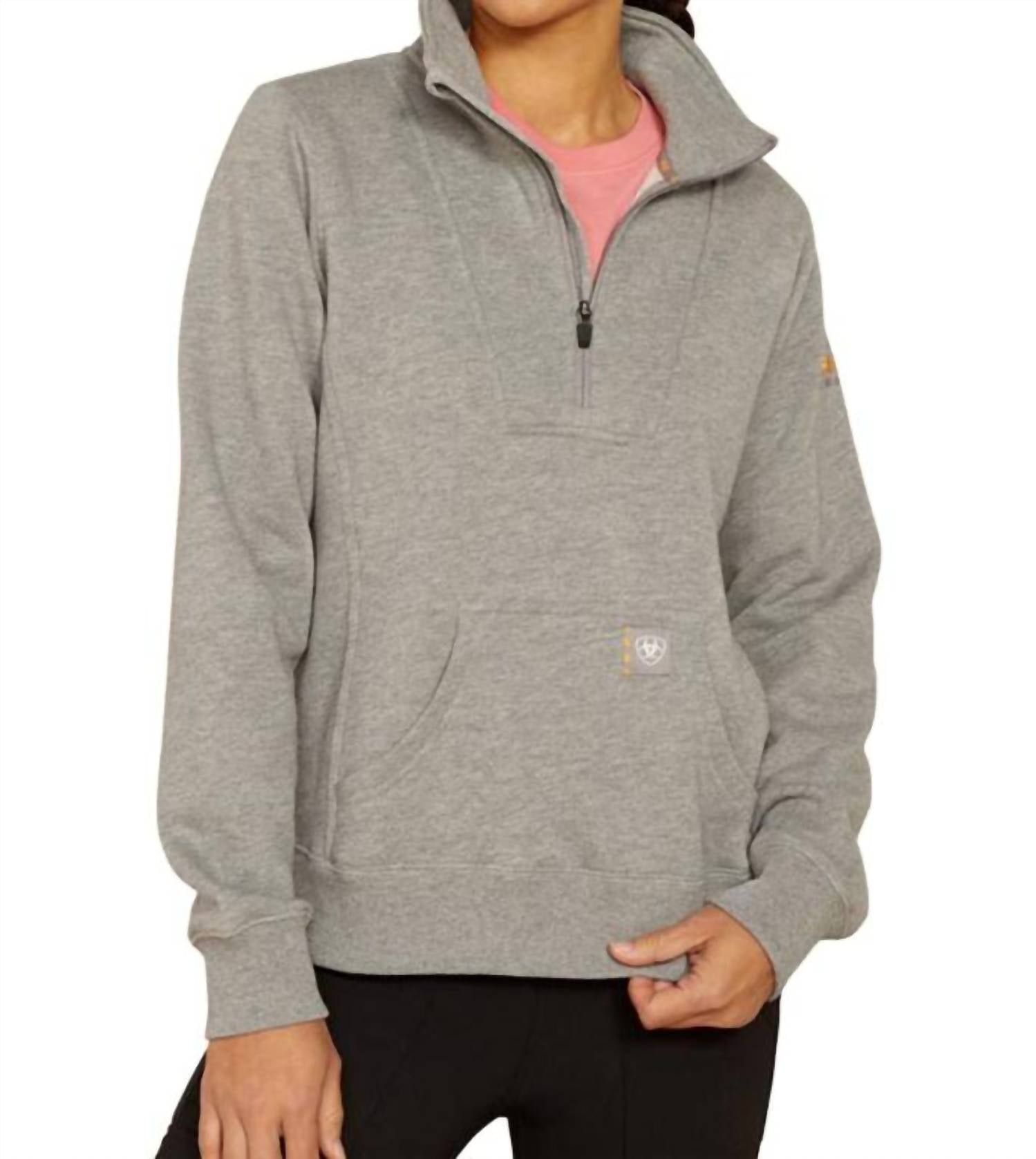 Women's Traverse Funnel Neck Sweatshirt In Heather Grey