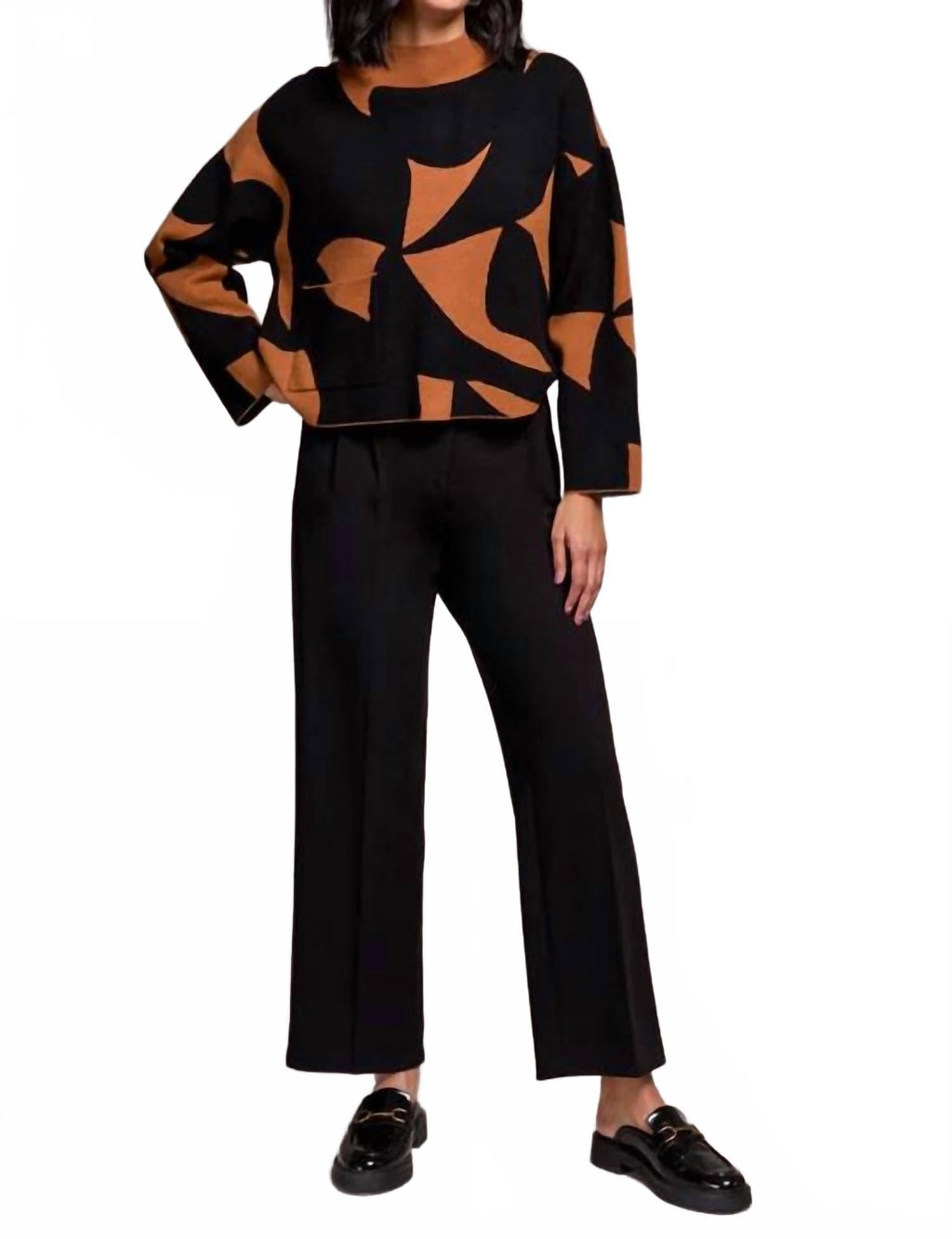 Abstract Oversized Sweater In Black