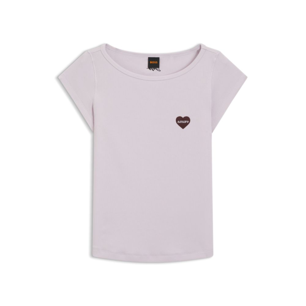 Stretch-cotton slim-fit T-shirt with artwork