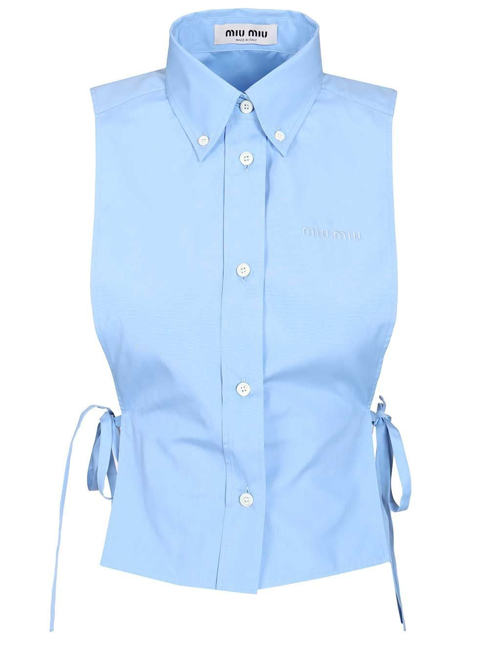 Miu Miu Women Sleeveless Poplin Shirt