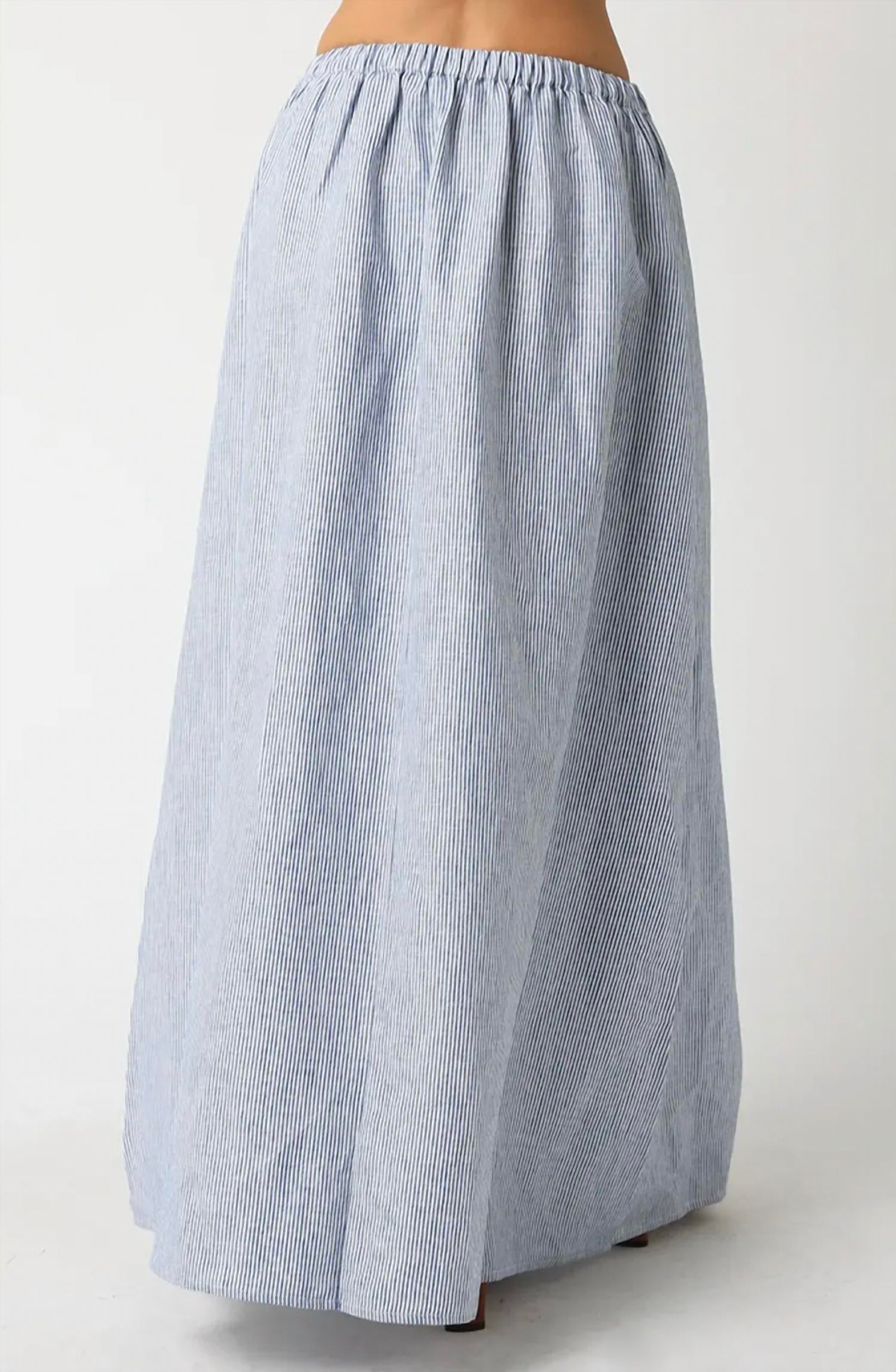 Aleah Linen Skirt In Denim