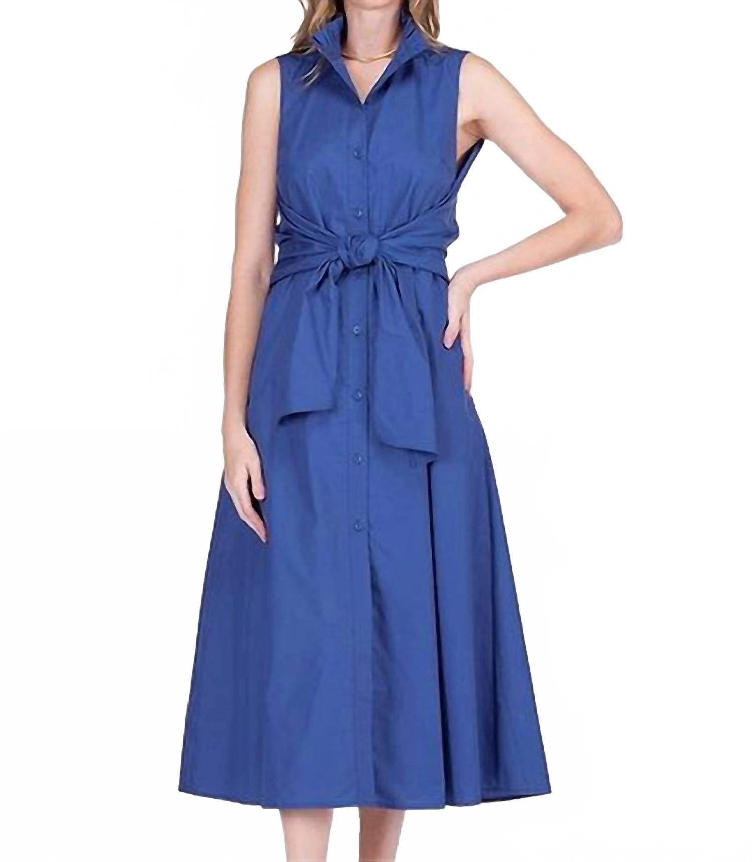 Sarah Midi Dress In Navy