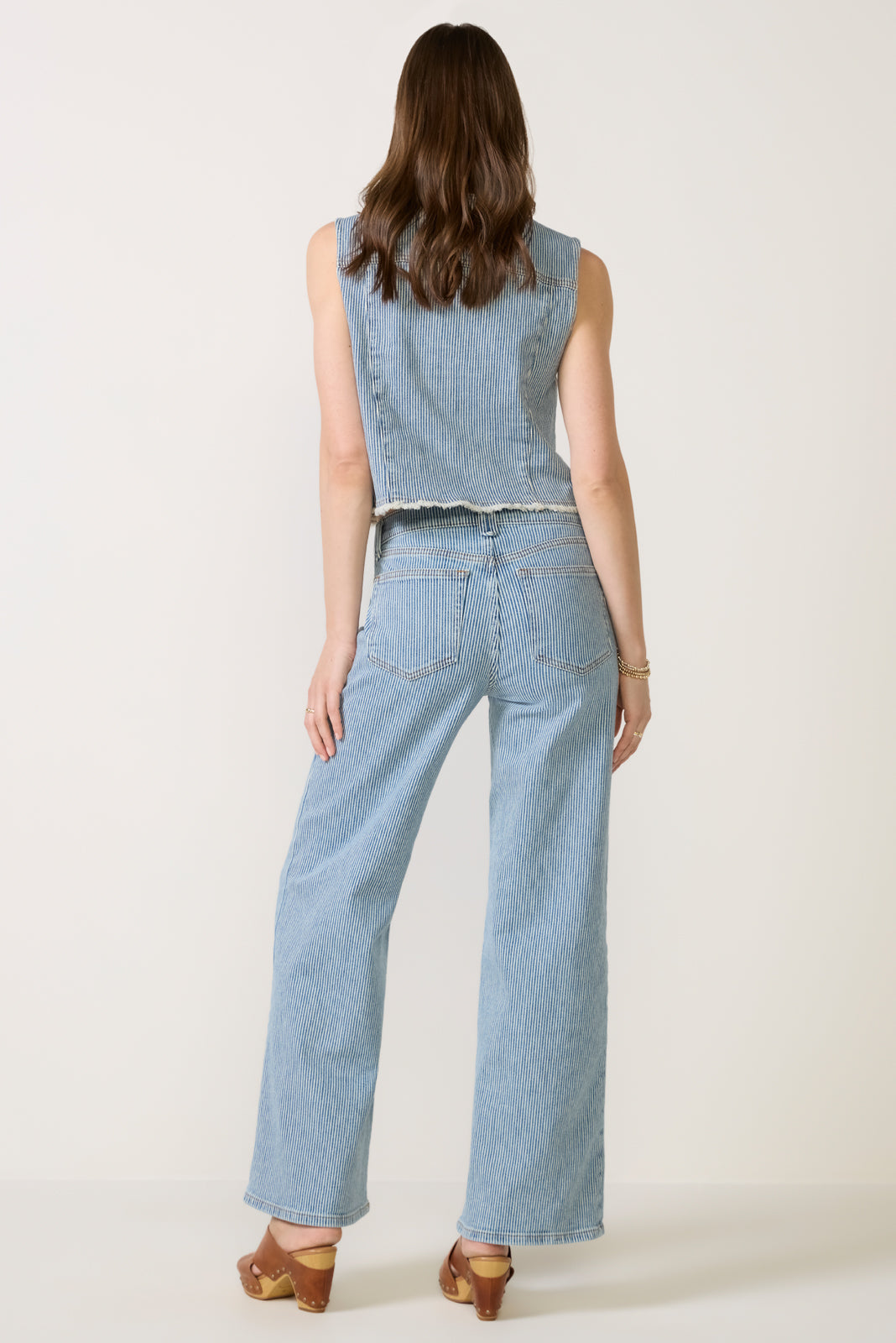 Women's Railroad Stripe Wide Leg Jean