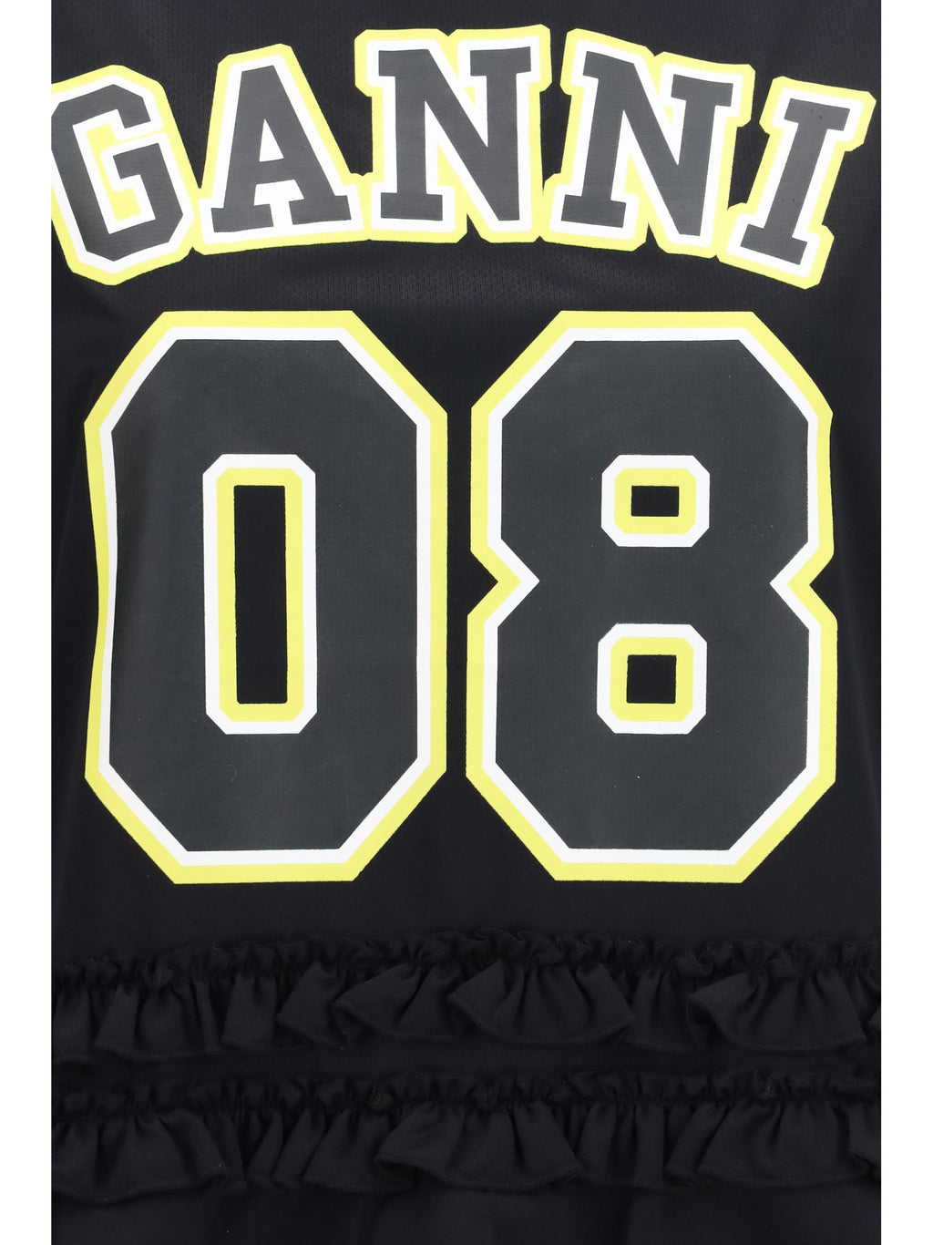 Ganni Women Cycora Oversized Tank Top With Ruffled Hem
