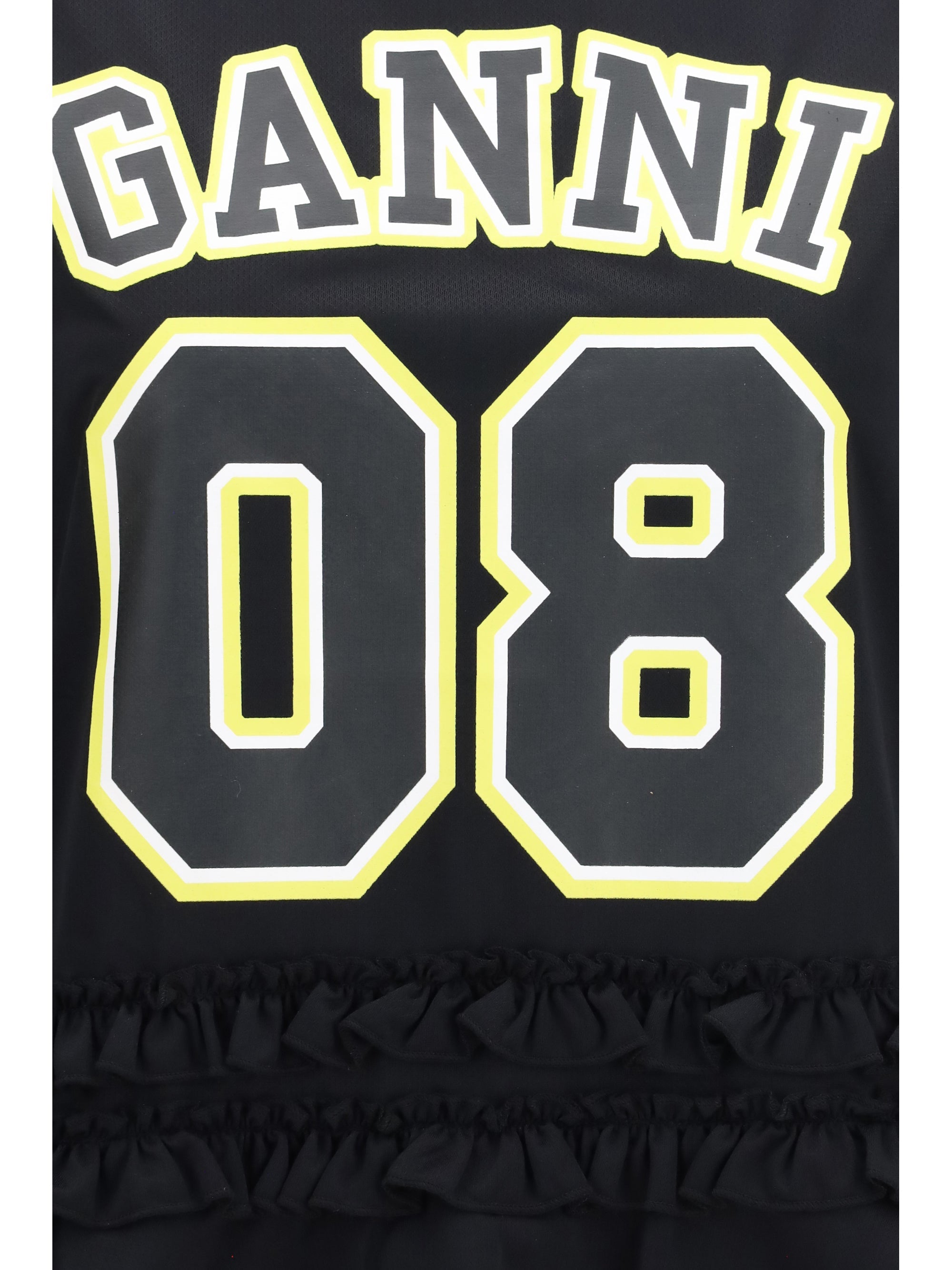 Ganni Women Cycora Oversized Tank Top With Ruffled Hem