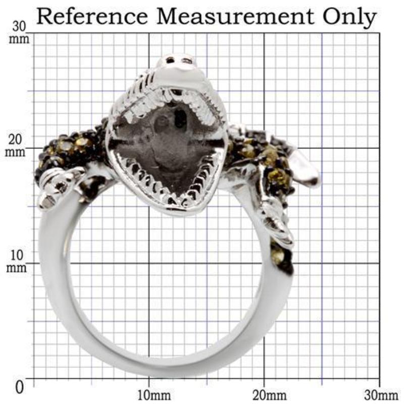 Rhodium + Ruthenium Brass Ring with AAA Grade CZ in Multi Color