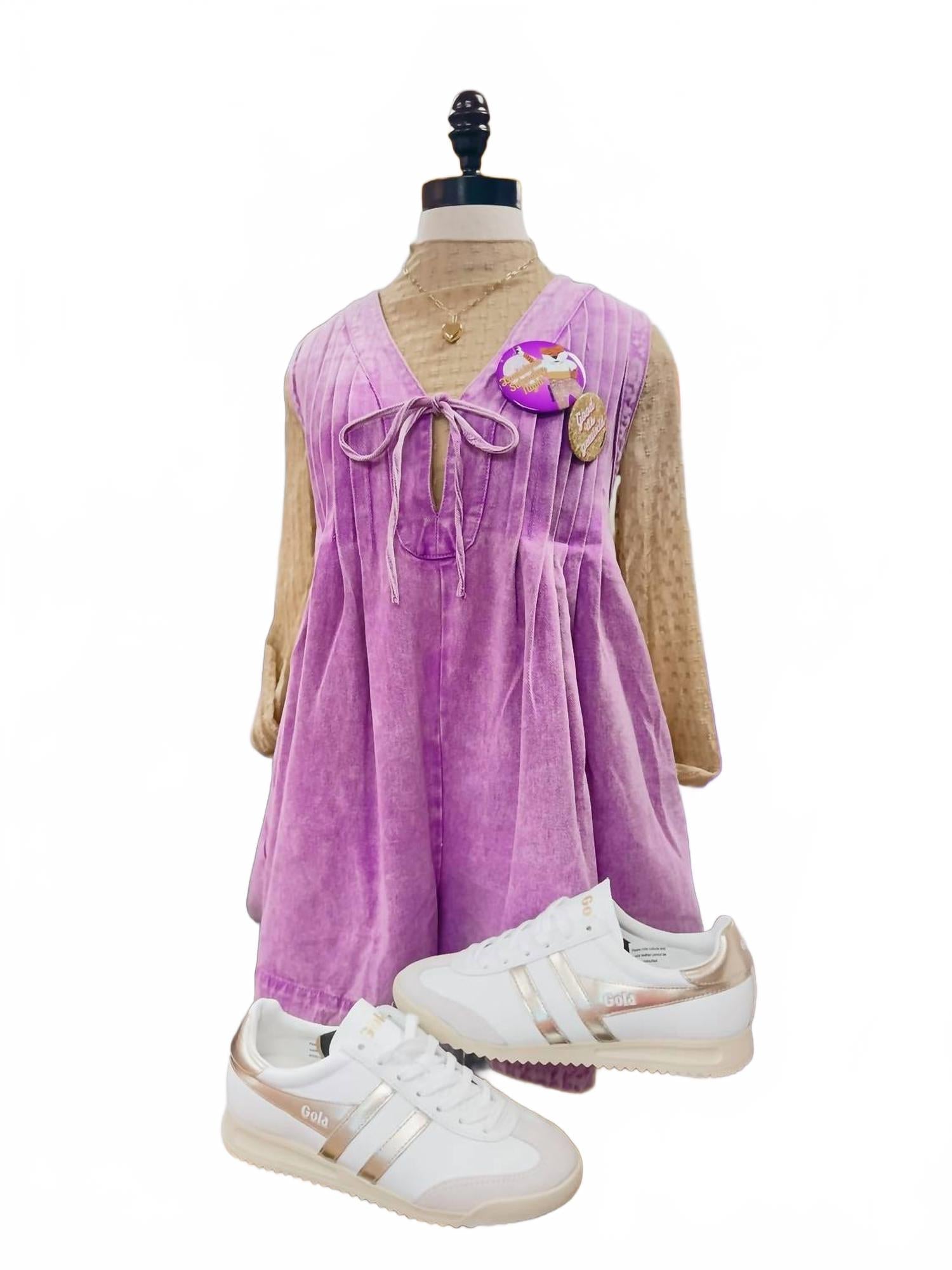 Gotcha Vintage Denim Romper In Purple