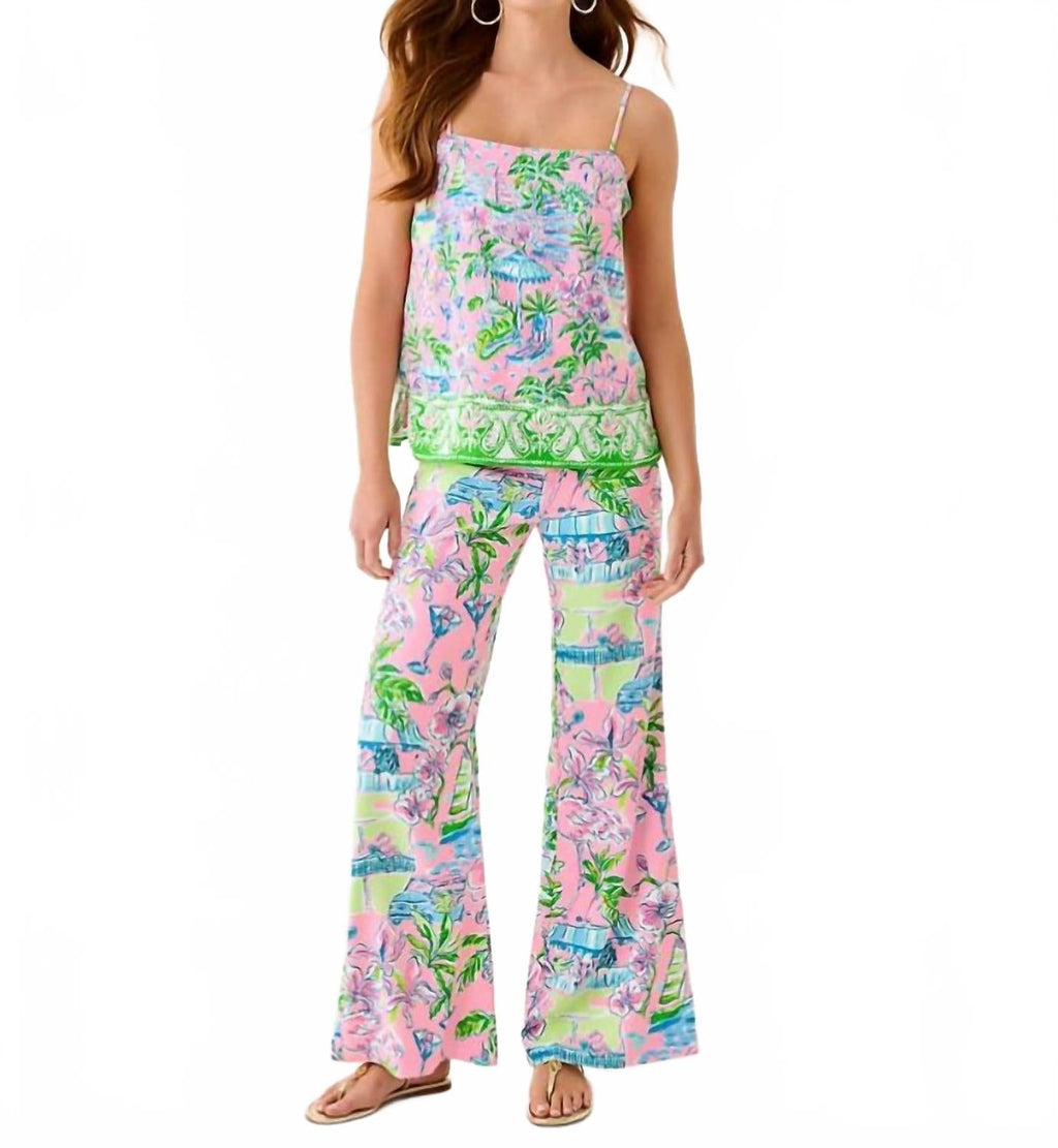 Polyanna Palazzo Pants In Conch Shell Pink
