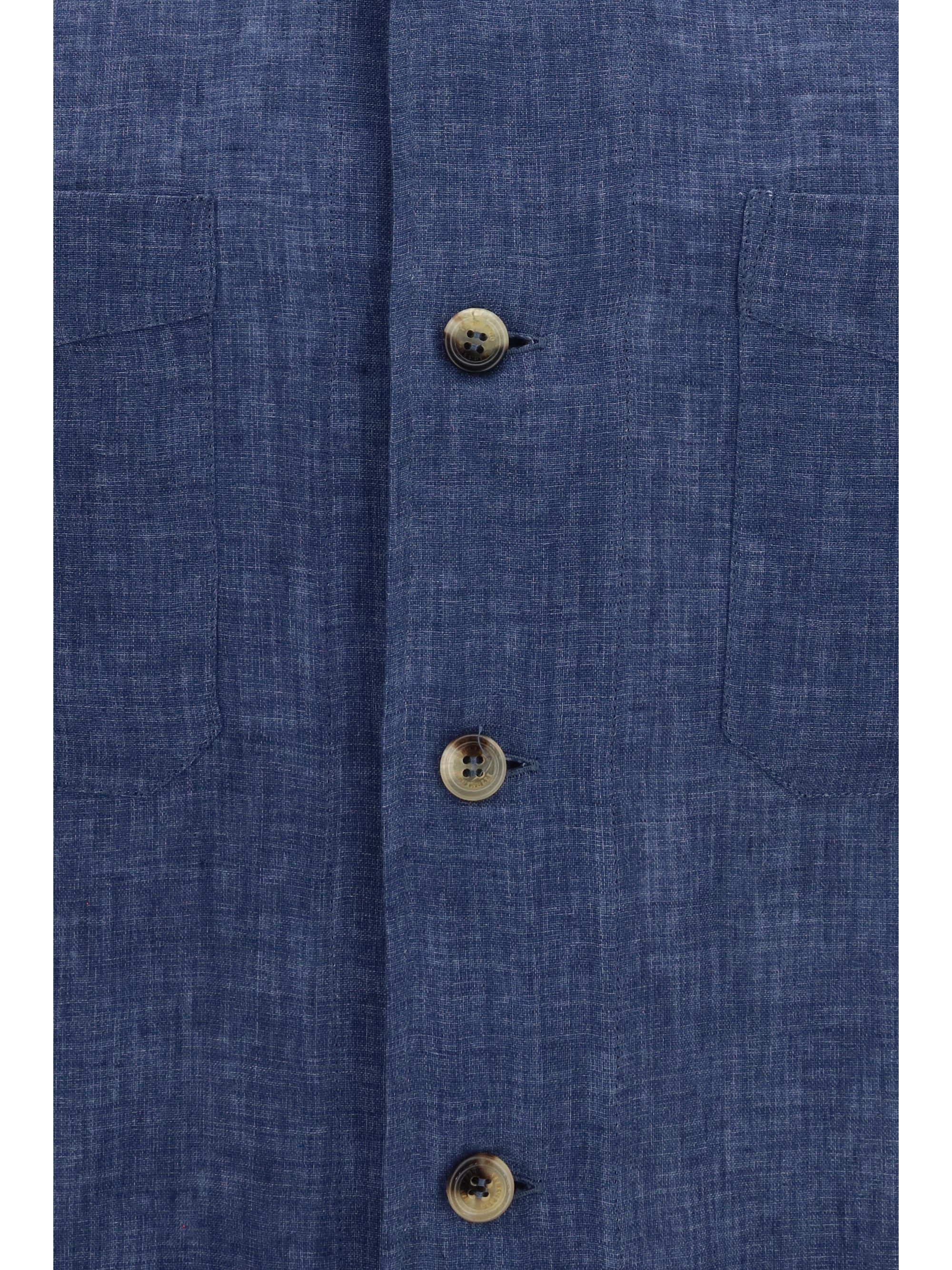 Brunello Cucinelli Men Easy Fit Linen Shirt