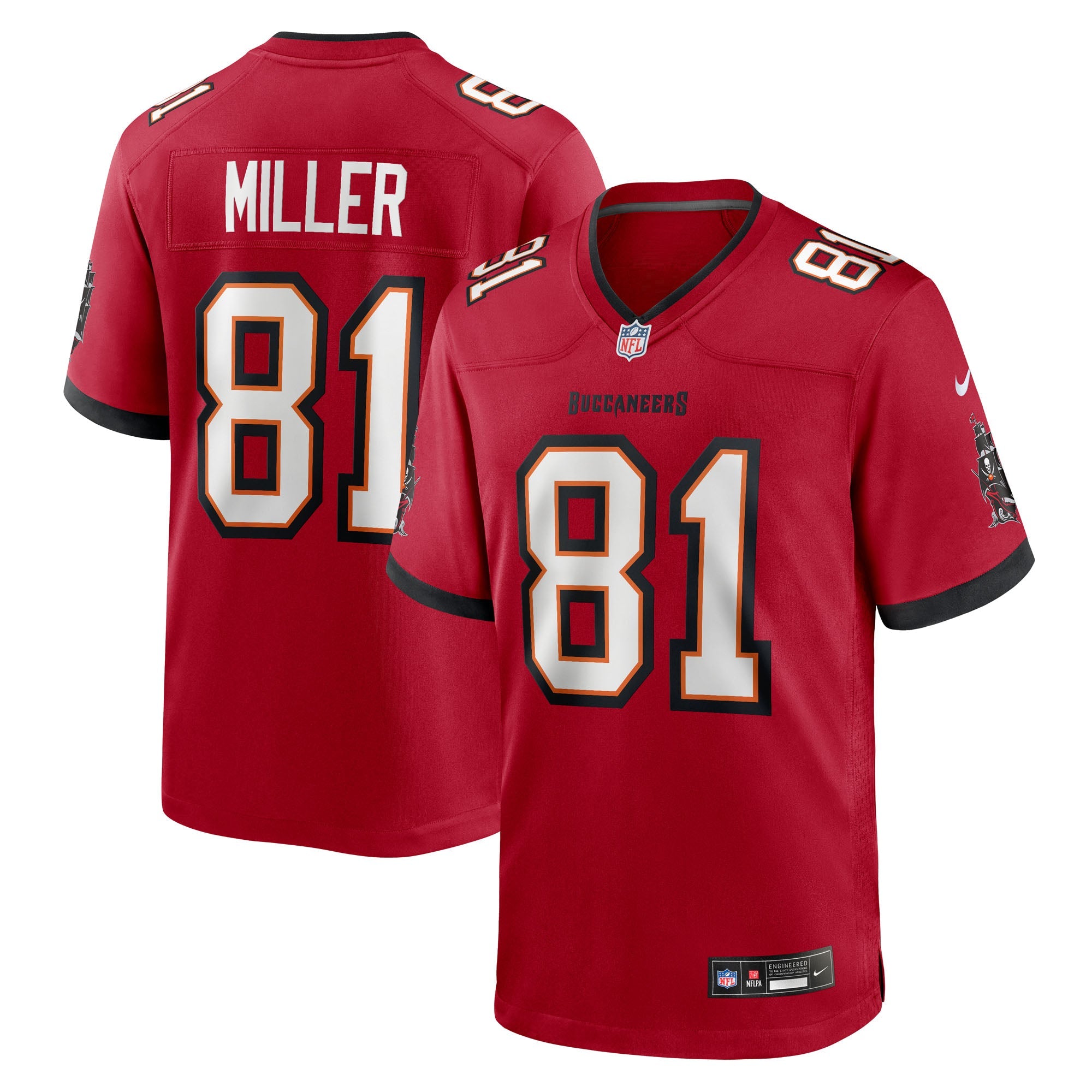 Tampa Bay Buccaneers Ryan Miller Red Team Game Jersey