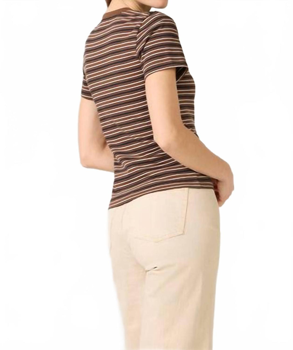 Alba Shrunken Tee In Burna Black Stripe