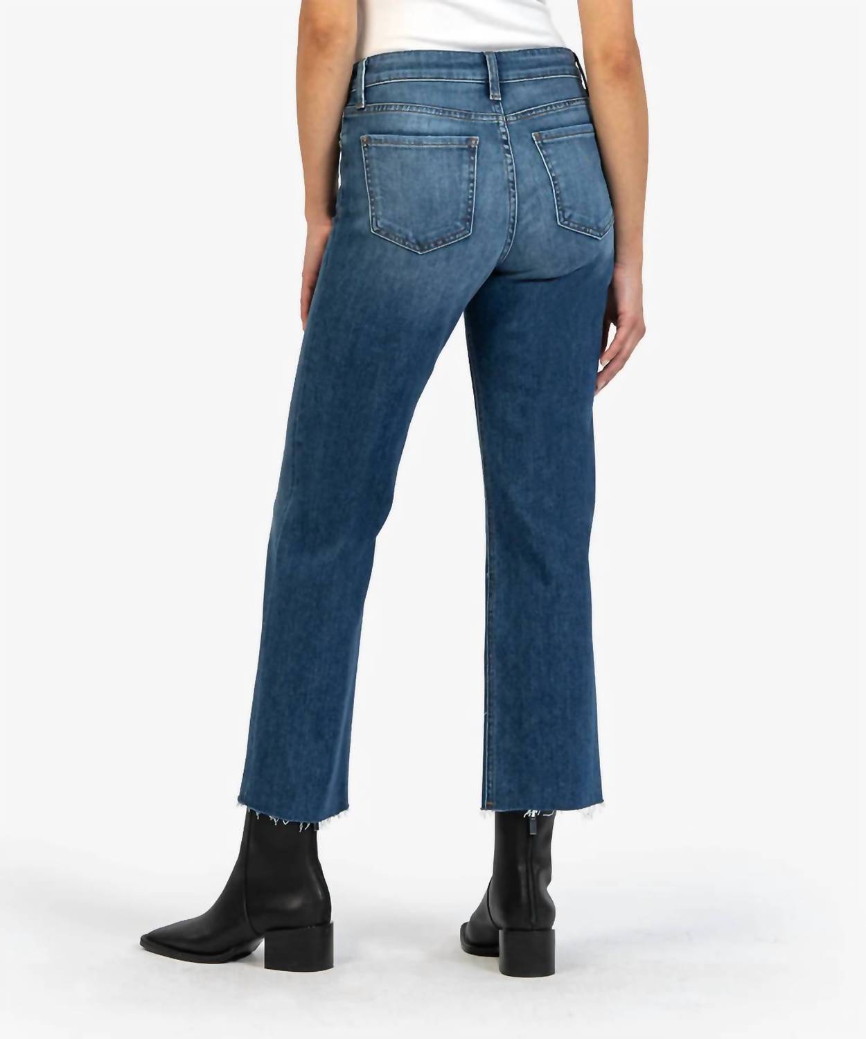 Kelsey High Rise Fab Ab Ankle Flare Jeans In Royal Wash