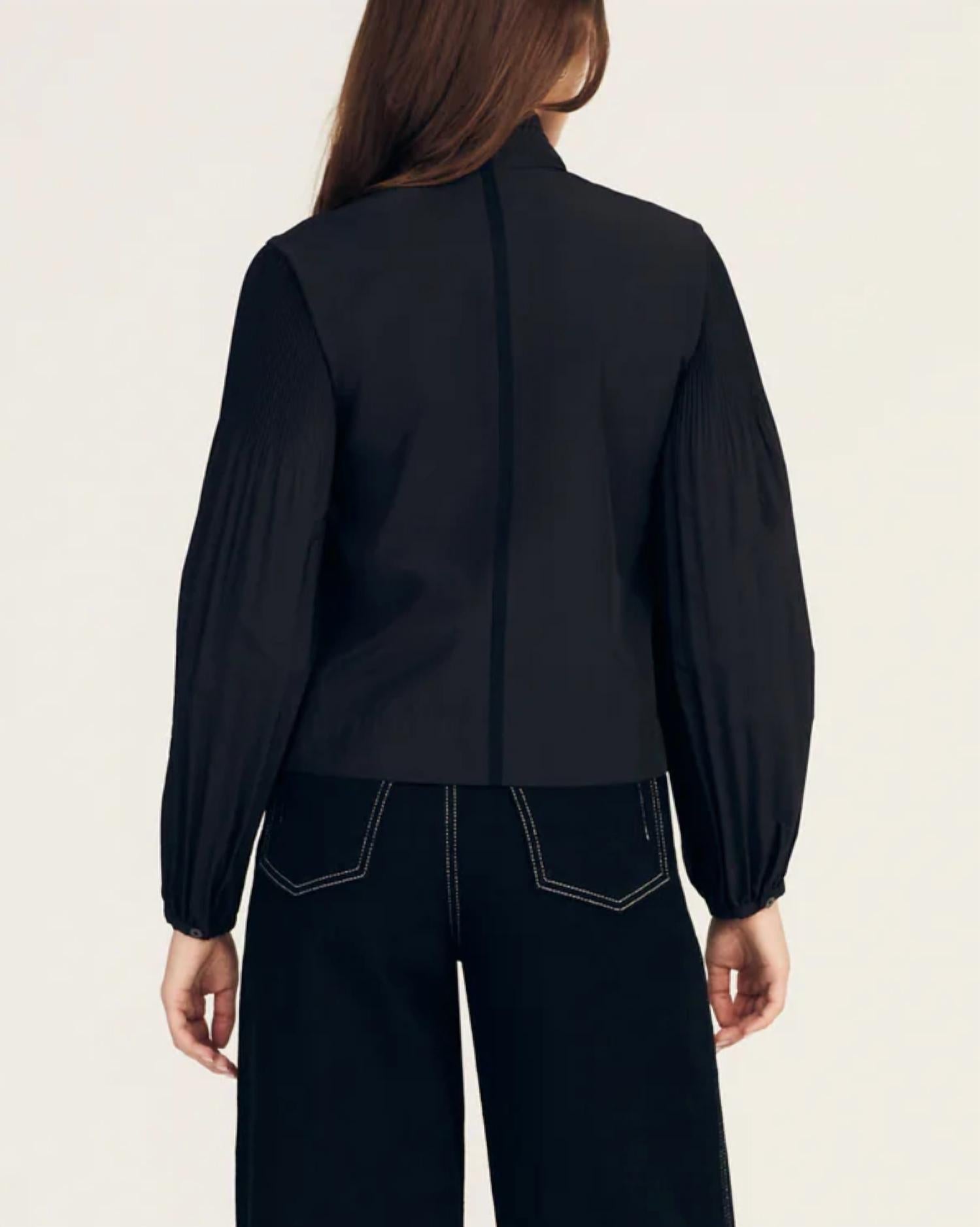 Lupa Pleated Sleeve Top In Black