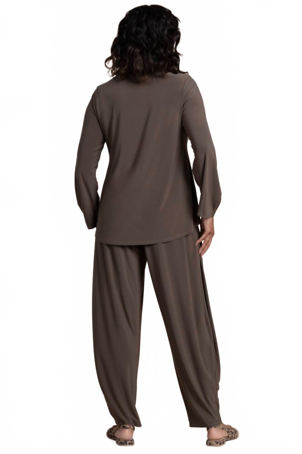 Barrel Sleeve Top In Tapenade